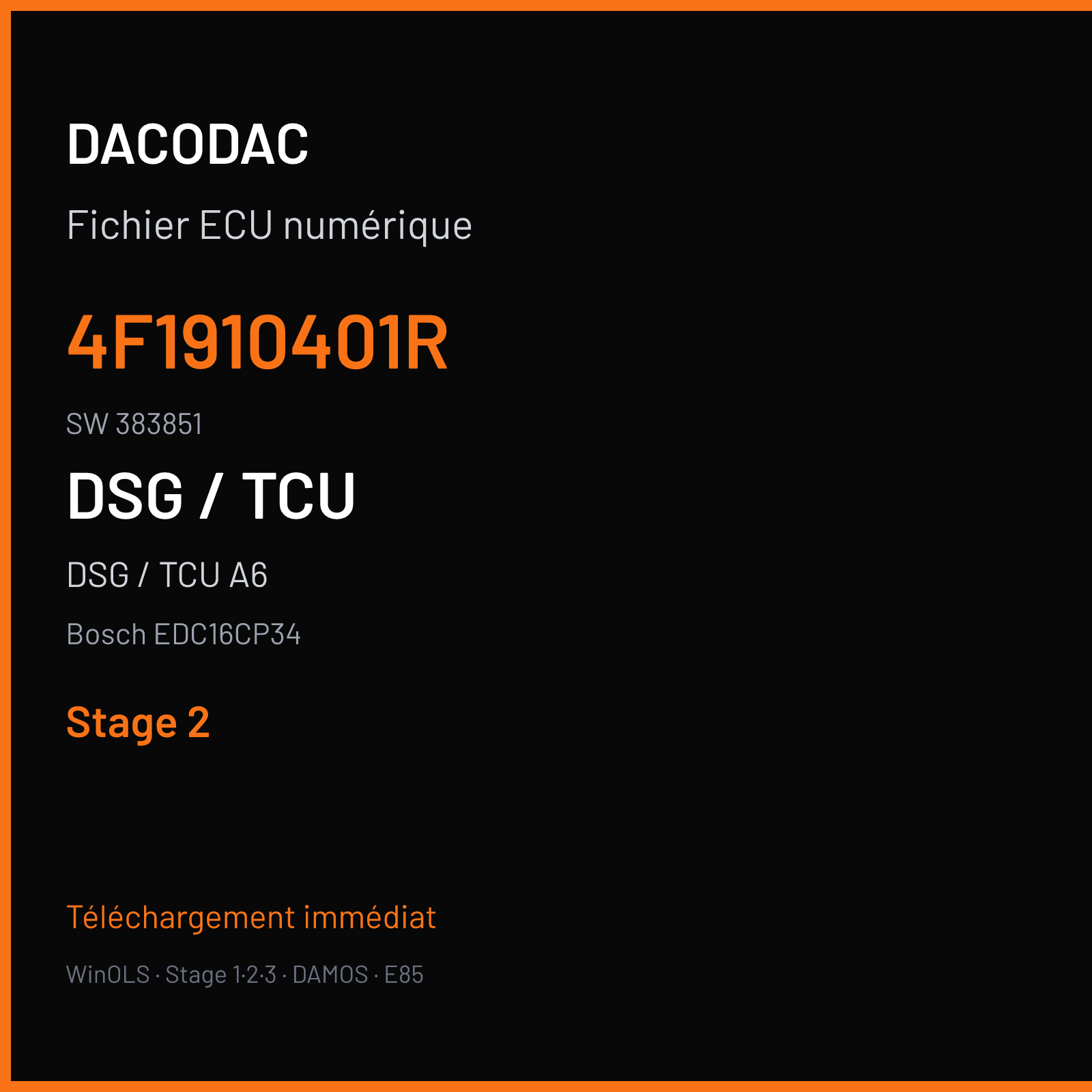 DSG / TCU A6 2.7 TDI (2007) — Bosch EDC16CP34 — 4F1910401R · 383851 — Stage 2
