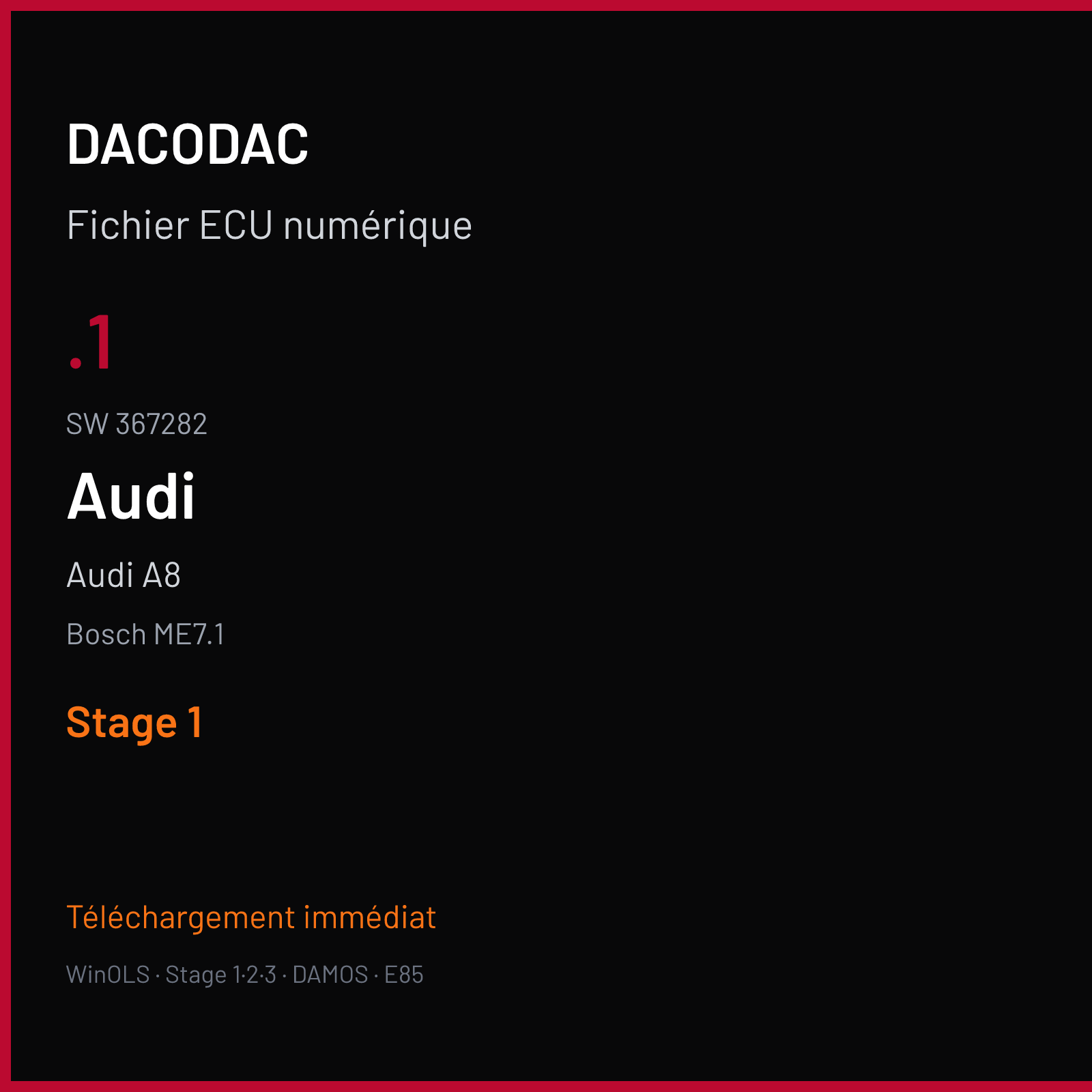 Audi A8 — Bosch ME7.1 — .1 · 367282 — Stage 1