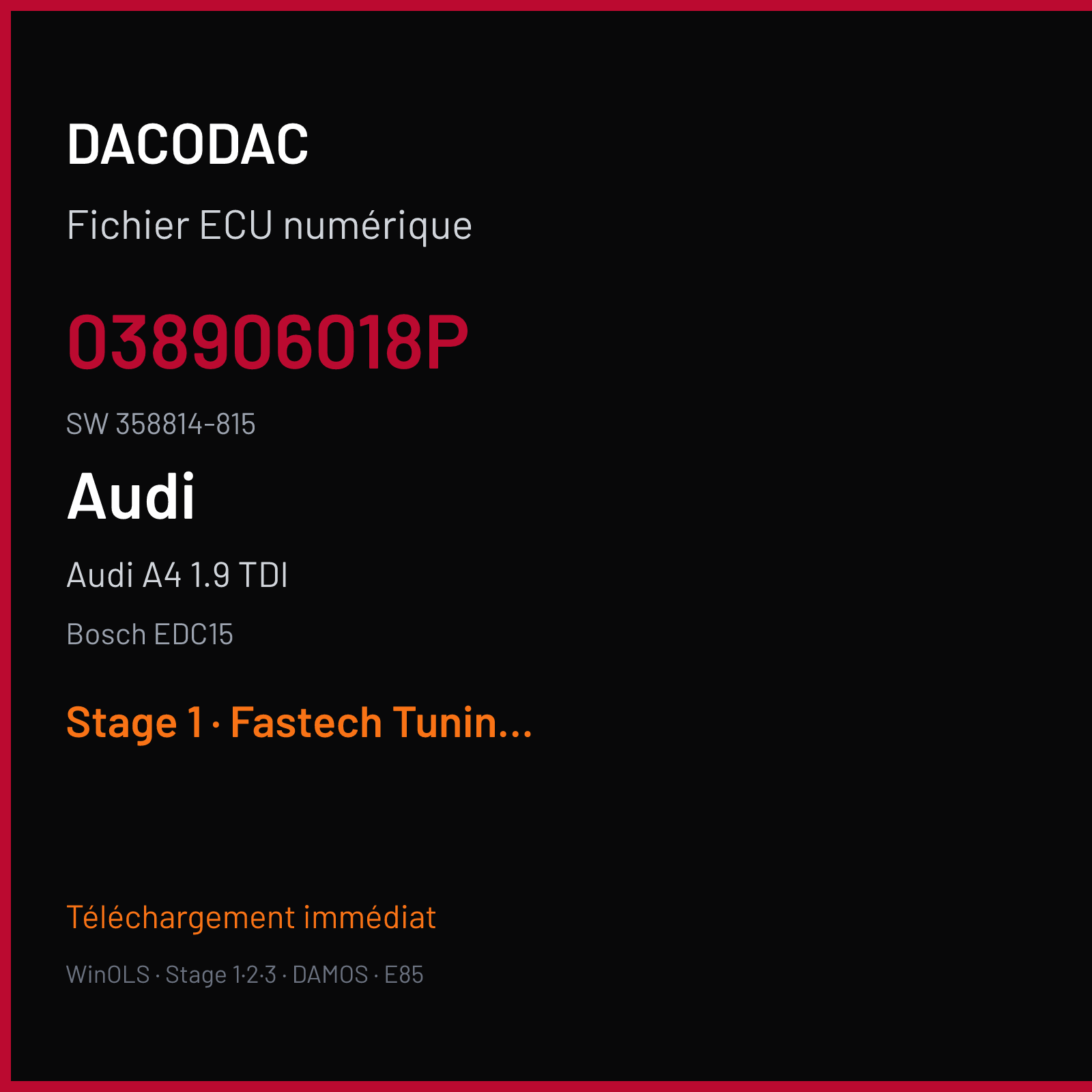 Audi A4 1.9 TDI (1999) — Bosch EDC15 — 038906018P · 358814-815 — Stage 1