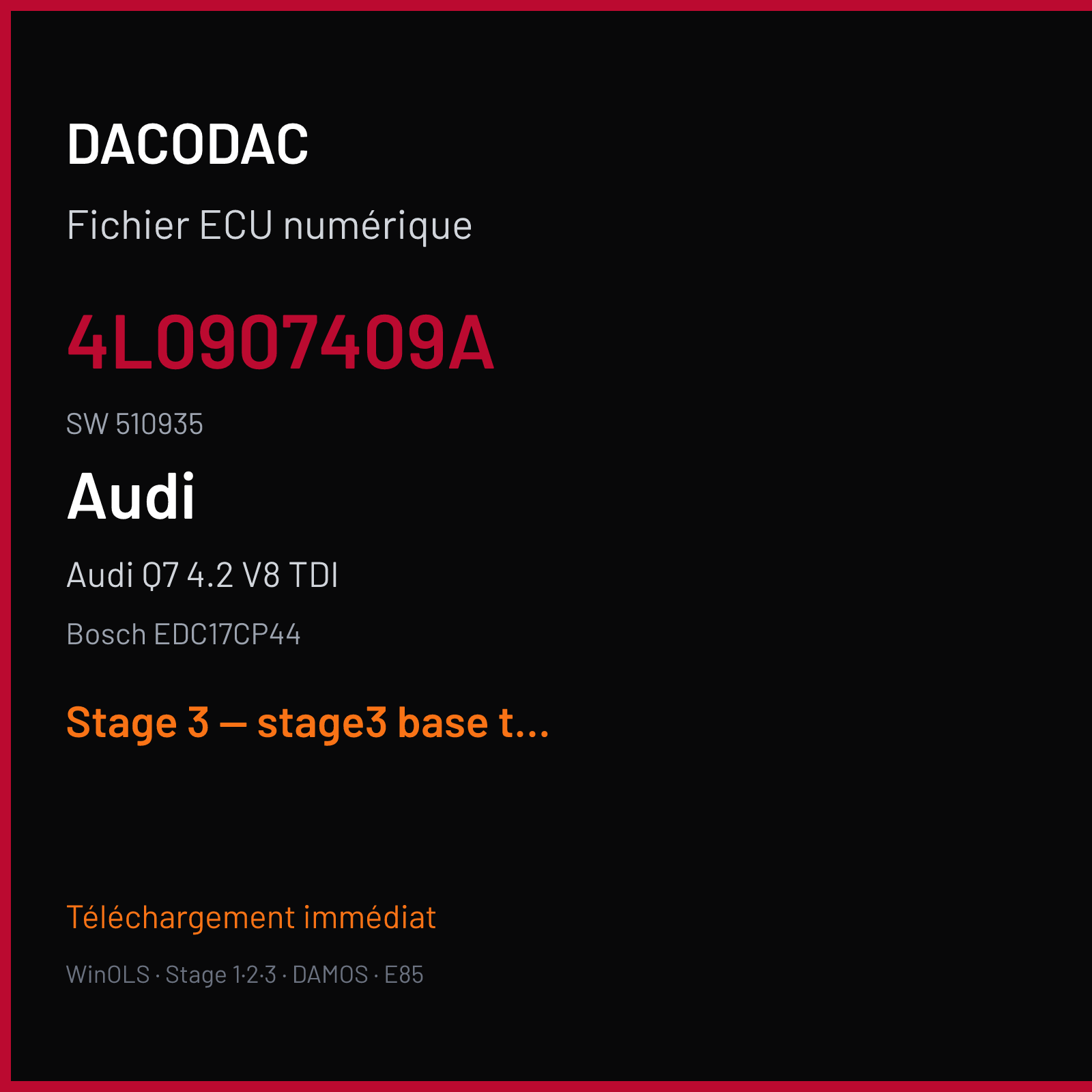 Audi Q7 4.2 V8 TDI (2011) — Bosch EDC17CP44 — 4L0907409A · 510935 — Stage 3 — stage3 base test