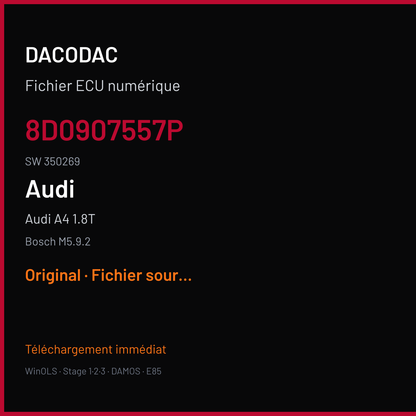 Audi A4 1.8T (1998) — Bosch M5.9.2 — 8D0907557P · 350269 — Original