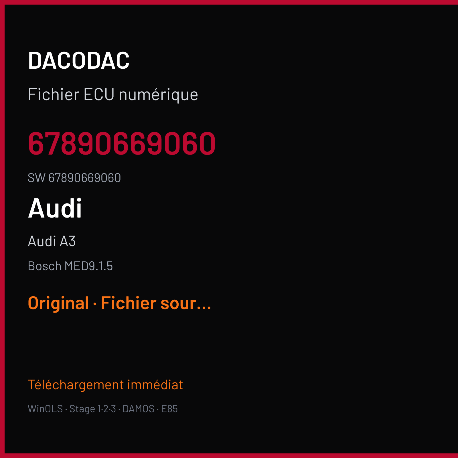 Audi A3 — Bosch MED9.1.5 — 67890669060 · 67890669060 — Original