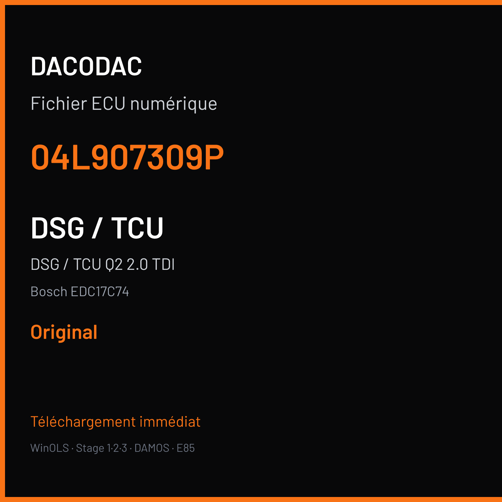 DSG / TCU Q2 2.0 TDI (2017) — Bosch EDC17C74 — 04L907309P — Original