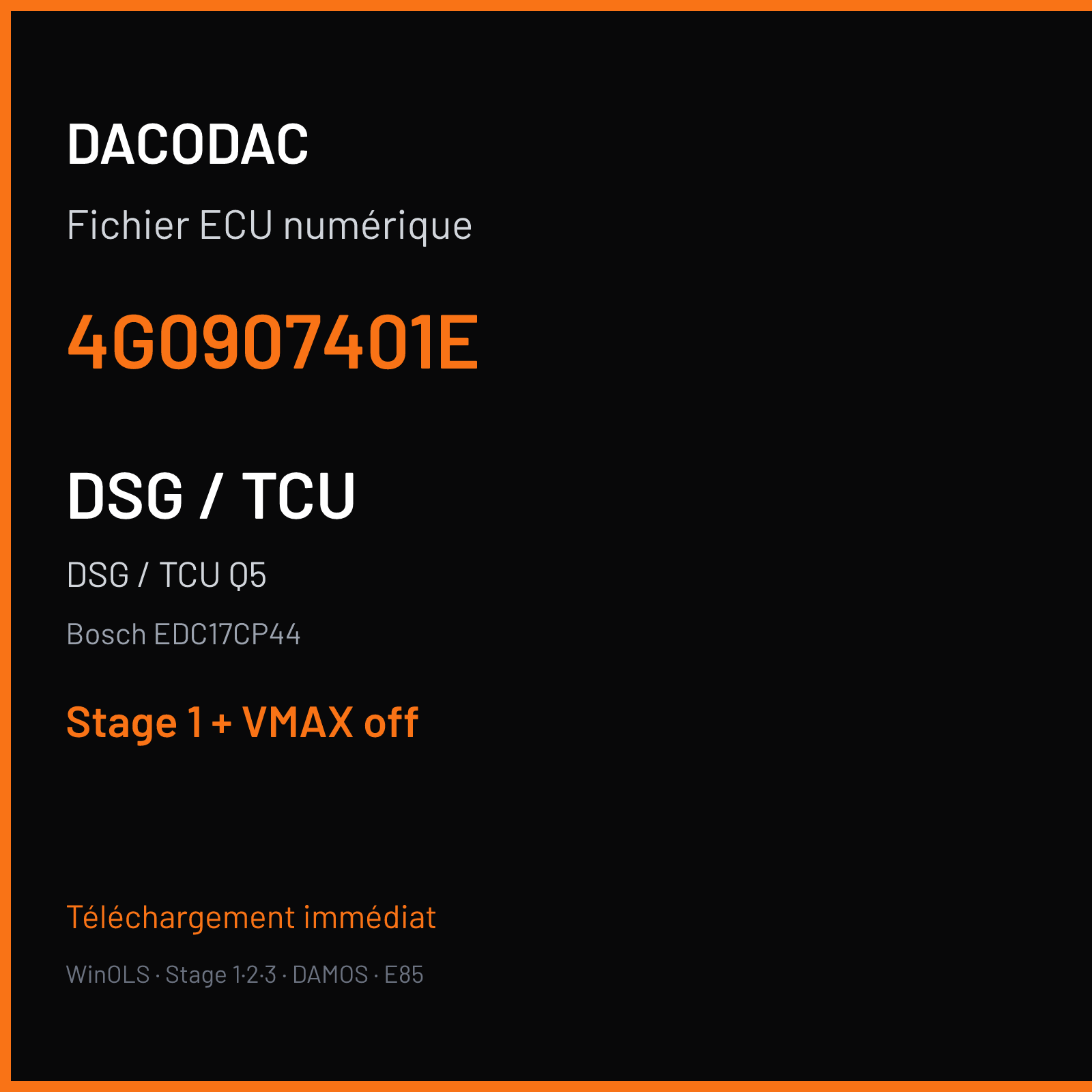 DSG / TCU Q5 3.0 TDI (2014) — Bosch EDC17CP44 — 4G0907401E — Stage 1 + VMAX off