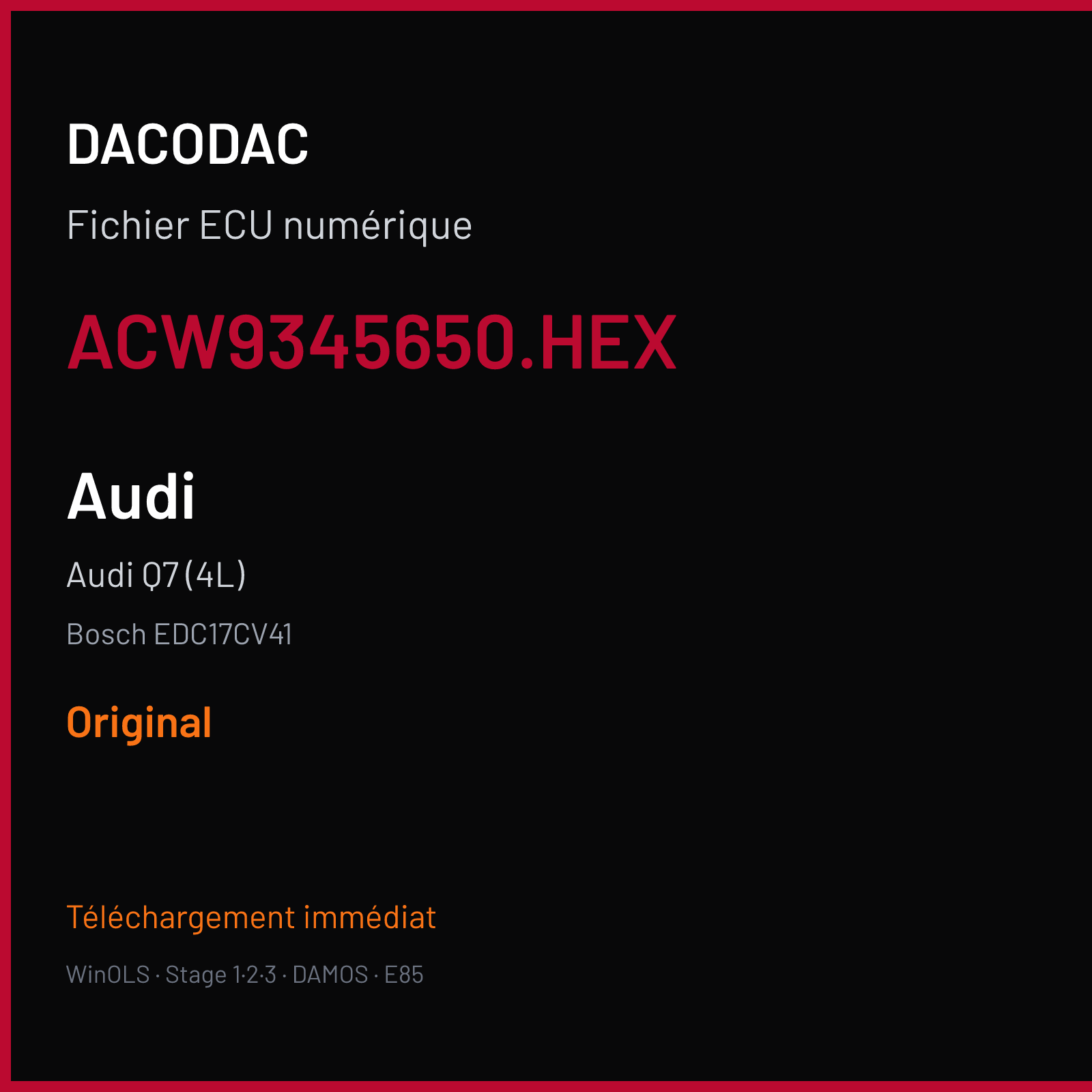Audi Q7 (4L) (2016) — Bosch EDC17CV41 — ACW9345650.HEX — Original