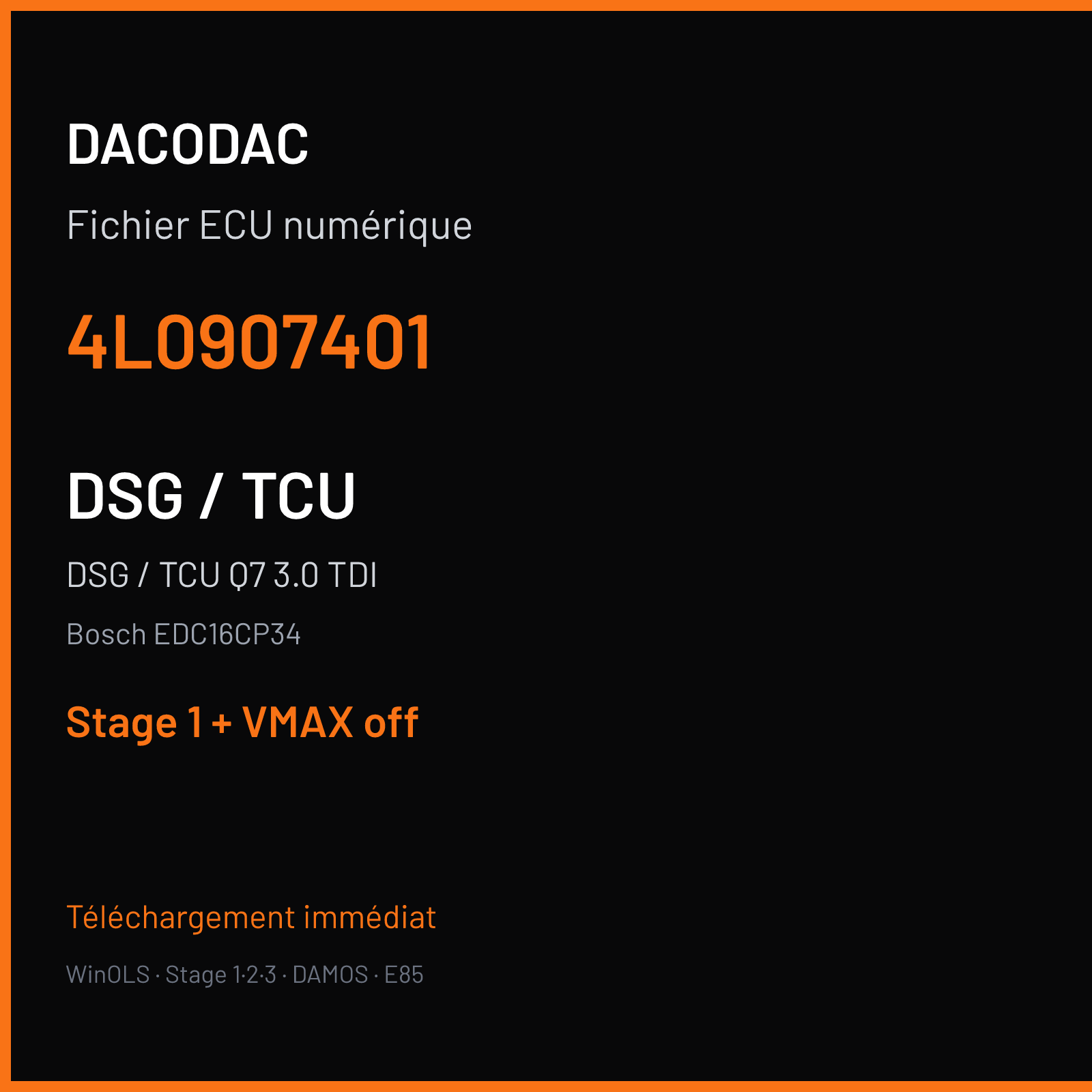 DSG / TCU Q7 3.0 TDI (2006) — Bosch EDC16CP34 — 4L0907401 — Stage 1 + VMAX off