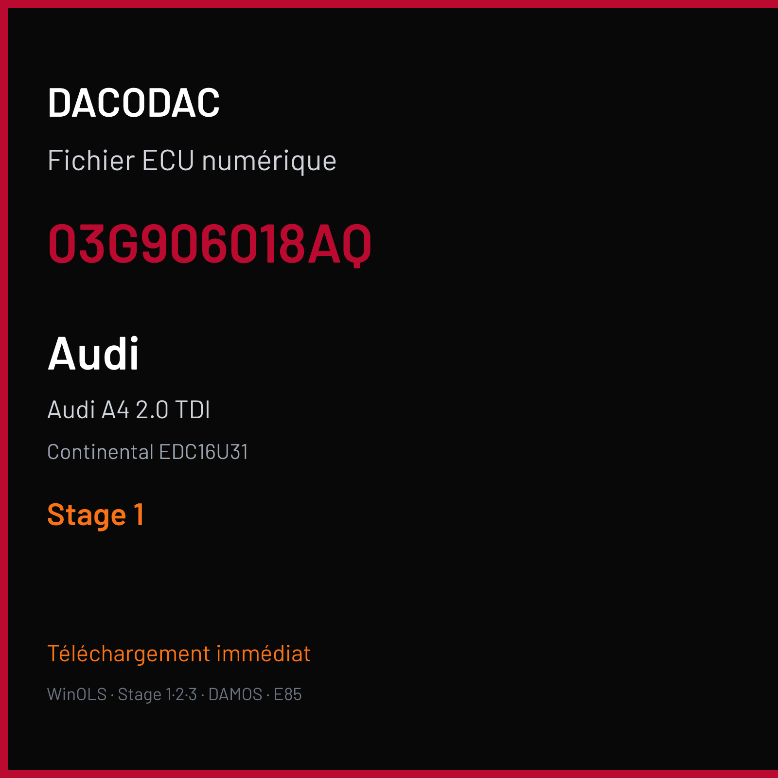 Audi A4 2.0 TDI (2008) — Continental EDC16U31 — 03G906018AQ — Stage 1