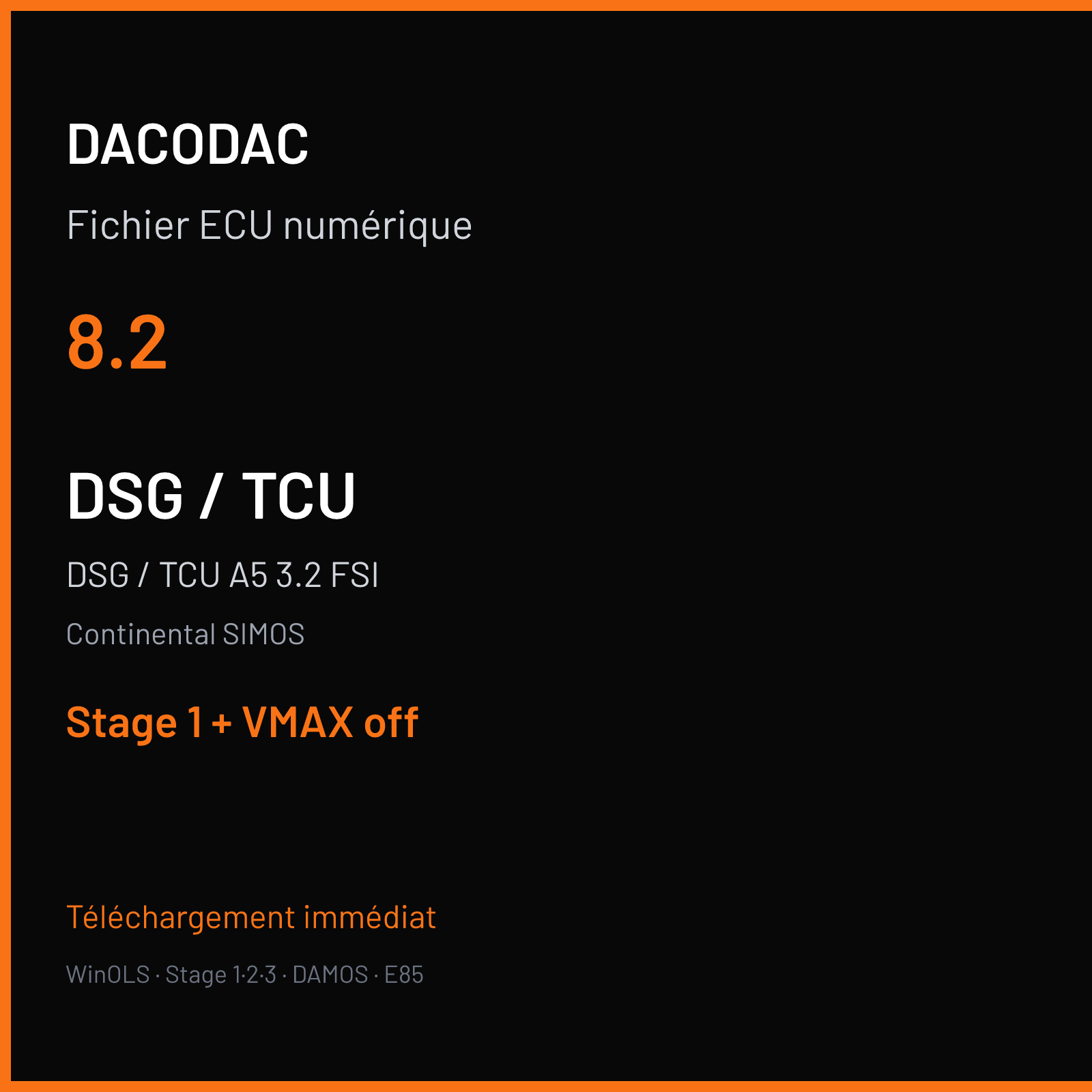 DSG / TCU A5 3.2 FSI (2008) — Continental SIMOS — 8.2 — Stage 1 + VMAX off