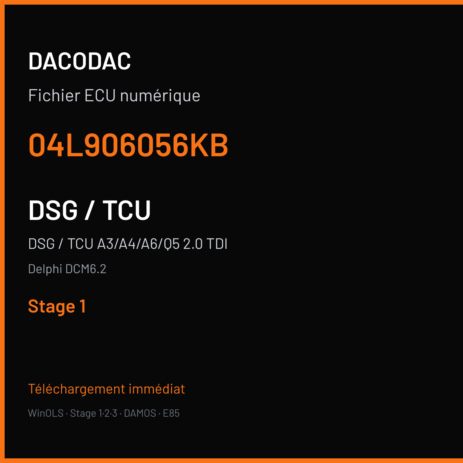 DSG / TCU A3/A4/A6/Q5 2.0 TDI — Delphi DCM6.2 — 04L906056KB — Stage 1