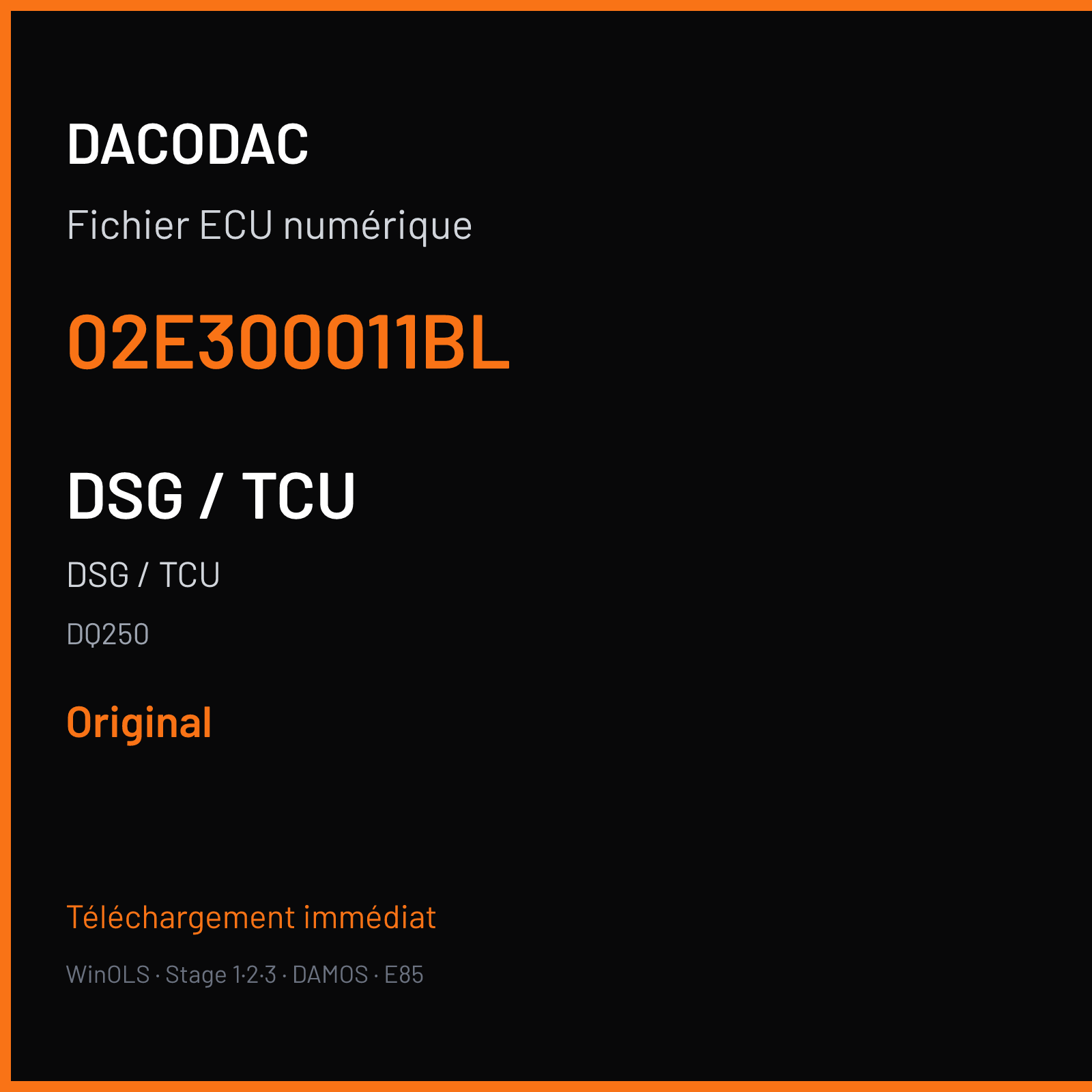DSG / TCU — DQ250 — 02E300011BL — Original