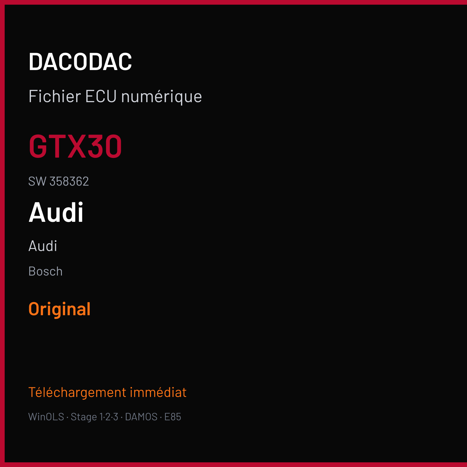 Audi — Bosch — GTX30 · 358362 — Original