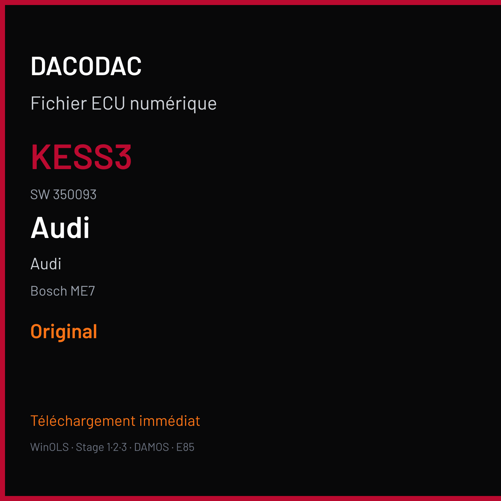 Audi — Bosch ME7 — KESS3 · 350093 — Original