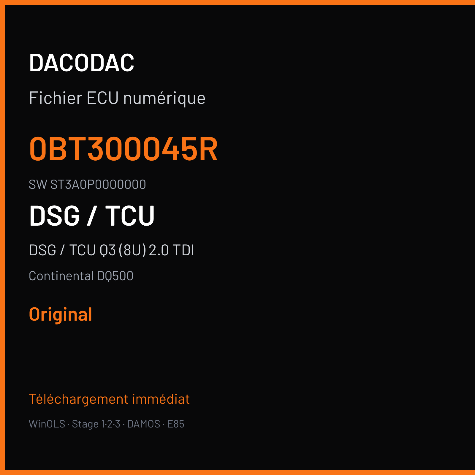 DSG / TCU Q3 (8U) 2.0 TDI (2013) — Continental DQ500 — 0BT300045R · ST3A0P0000000 — Original