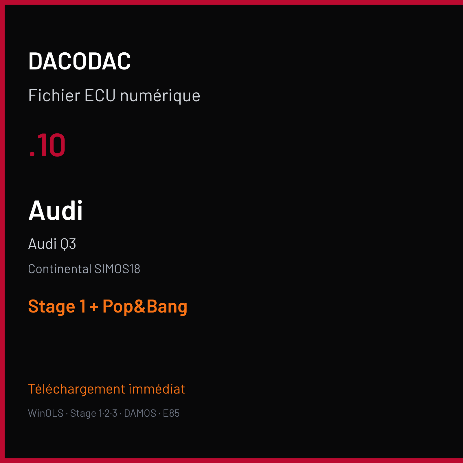 Audi Q3 — Continental SIMOS18 — .10 — Stage 1 + Pop&Bang