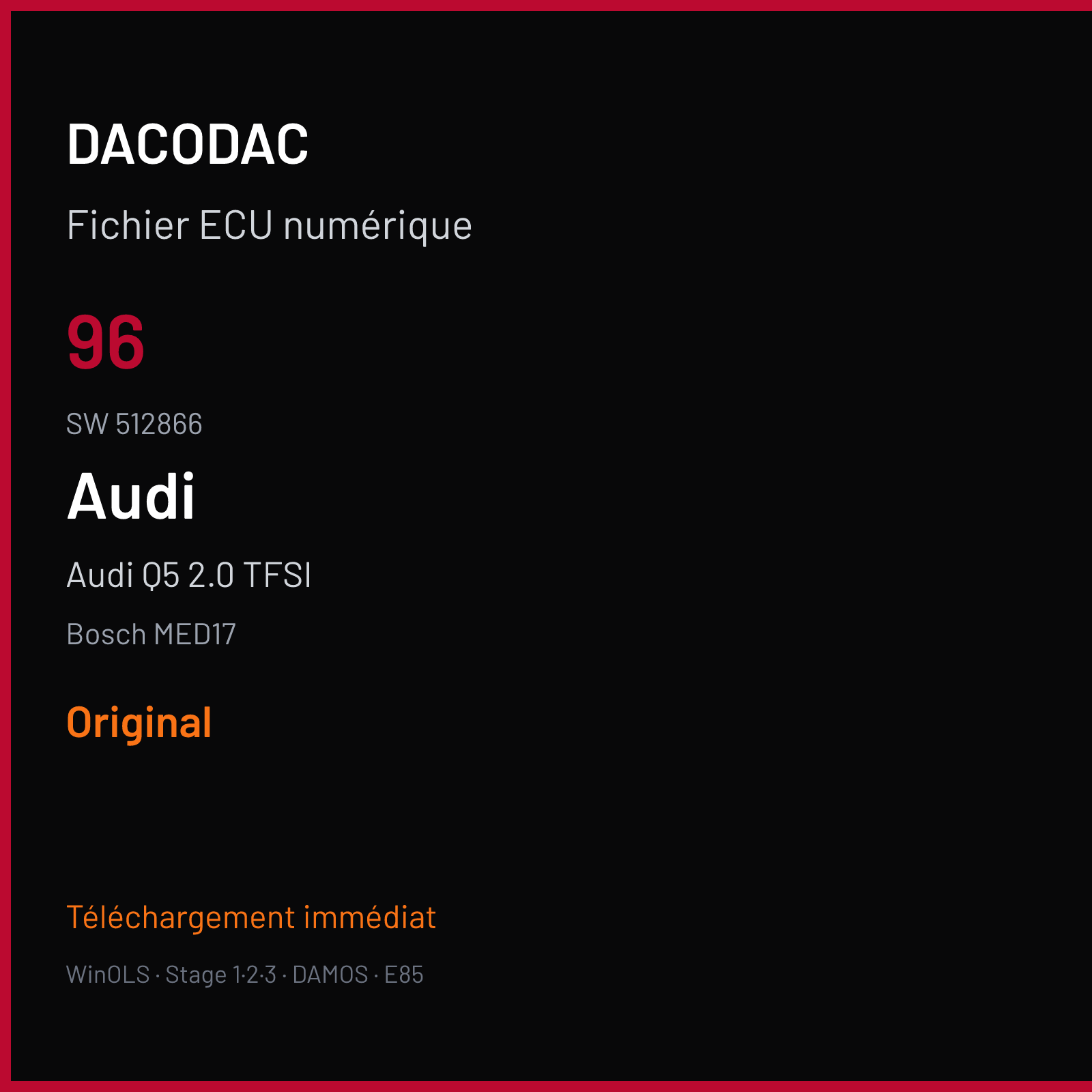 Audi Q5 2.0 TFSI — Bosch MED17 — 96 · 512866 — Original