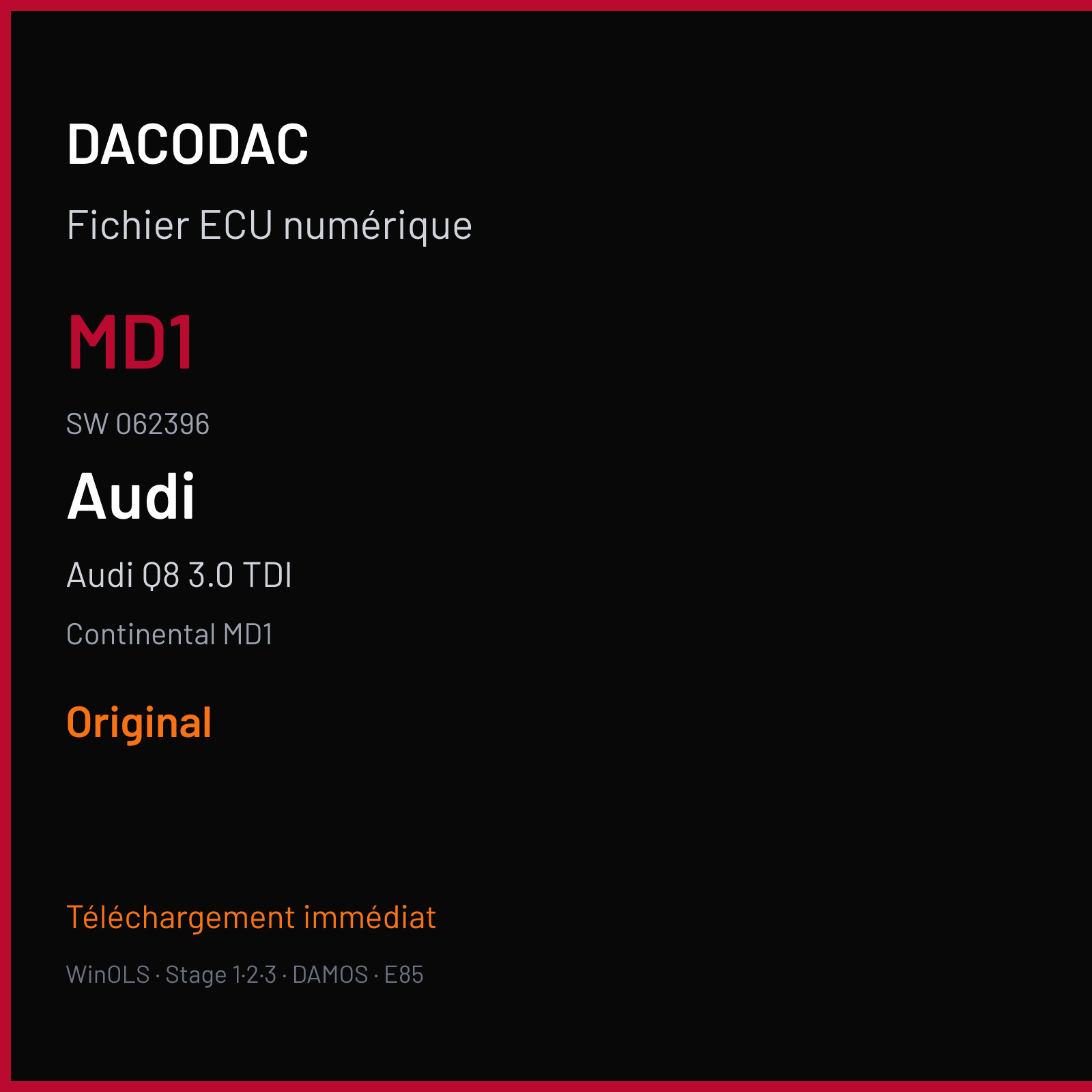 Audi Q8 3.0 TDI (2019) — Continental MD1 — MD1 · 062396 — Original