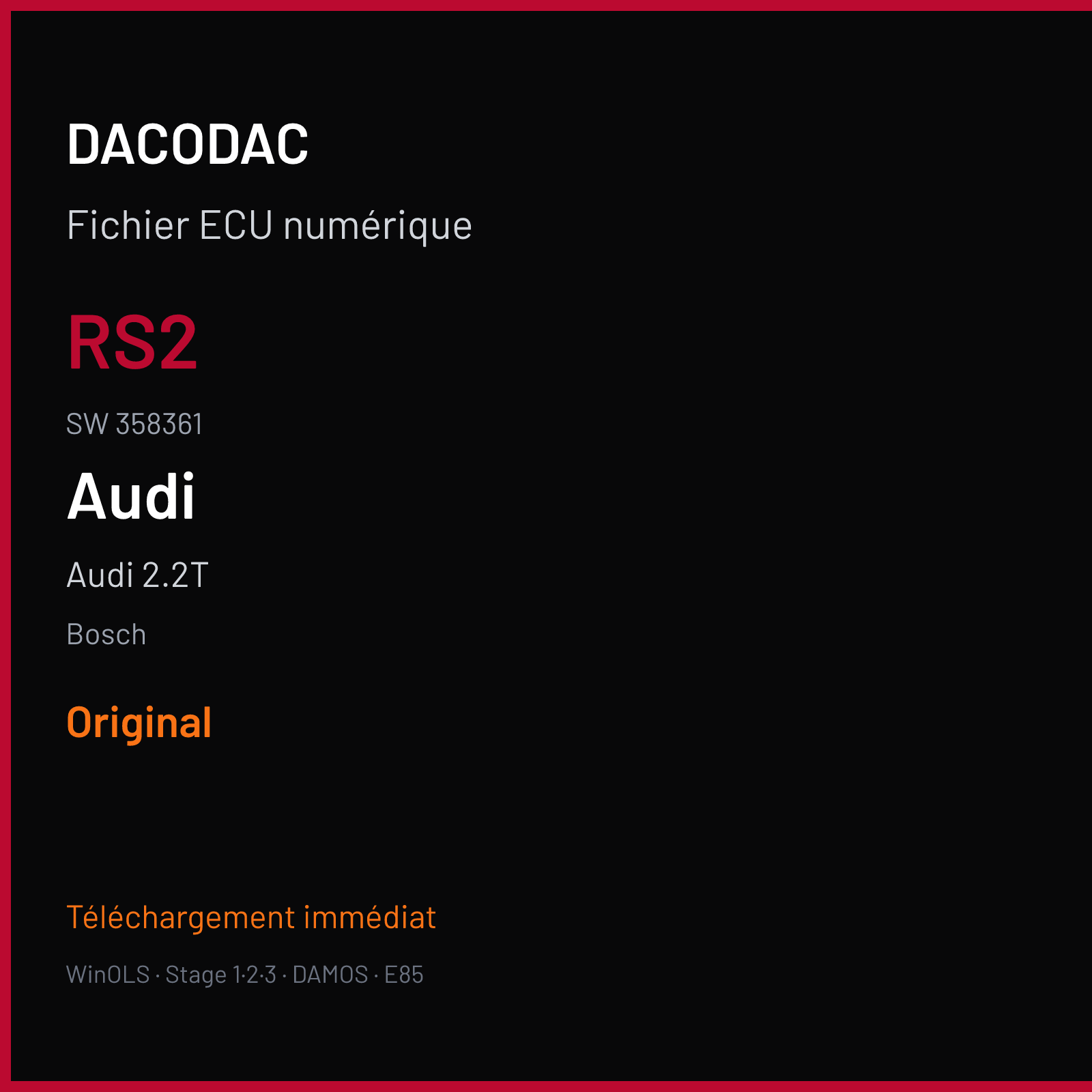 Audi 2.2T — Bosch — RS2 · 358361 — Original