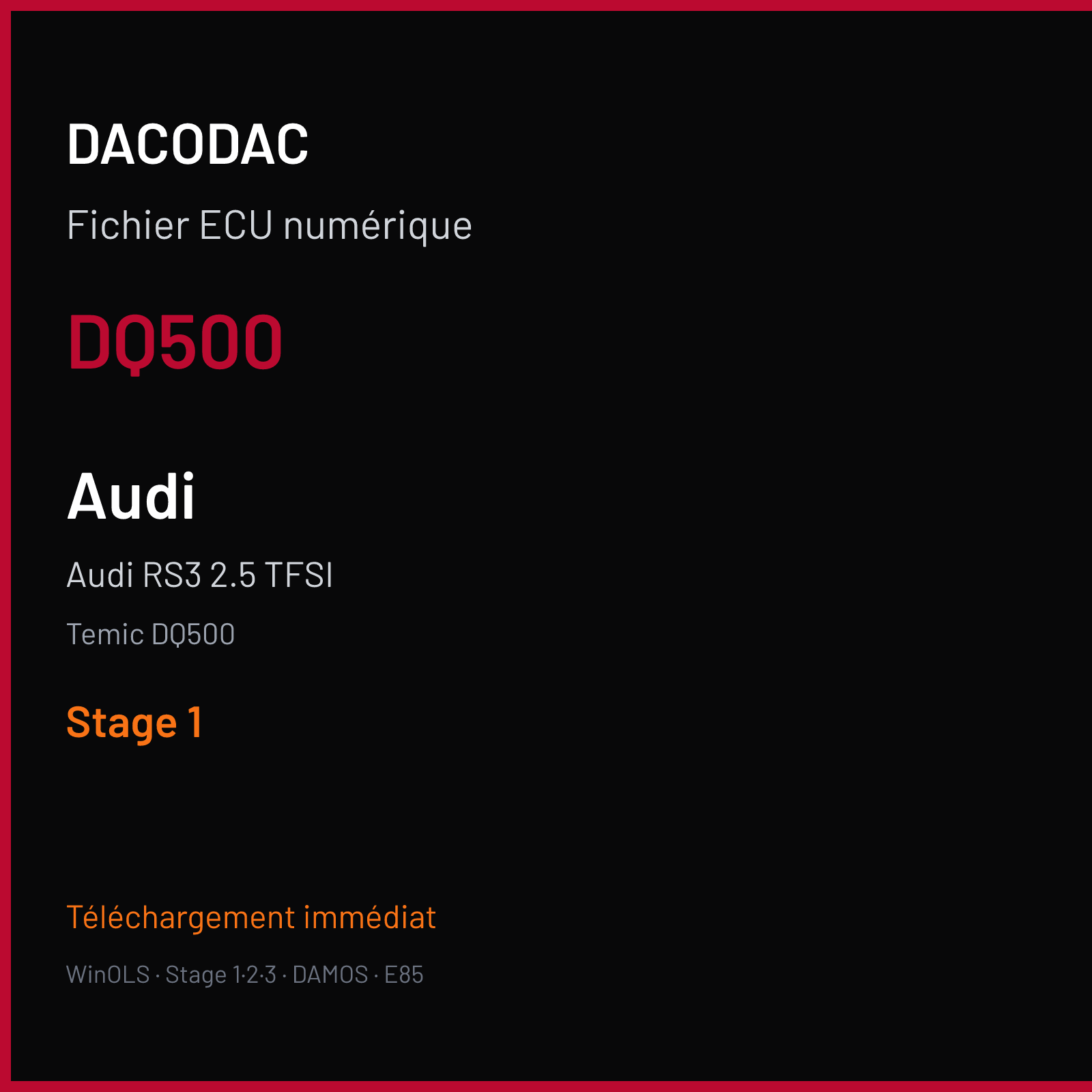 Audi RS3 2.5 TFSI (2017) — Temic DQ500 — DQ500 — Stage 1