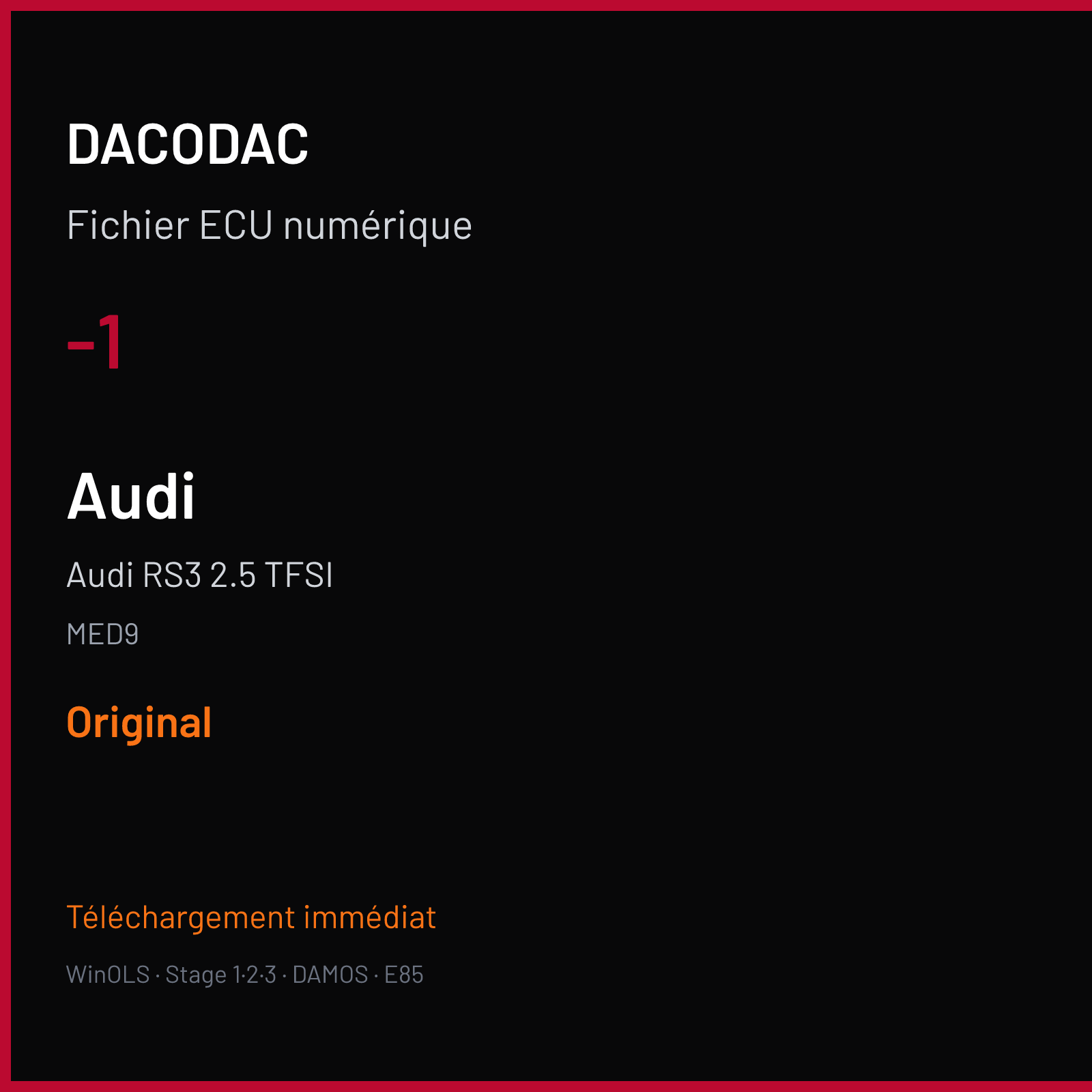 Audi RS3 2.5 TFSI (2012) — MED9 — -1 — Original