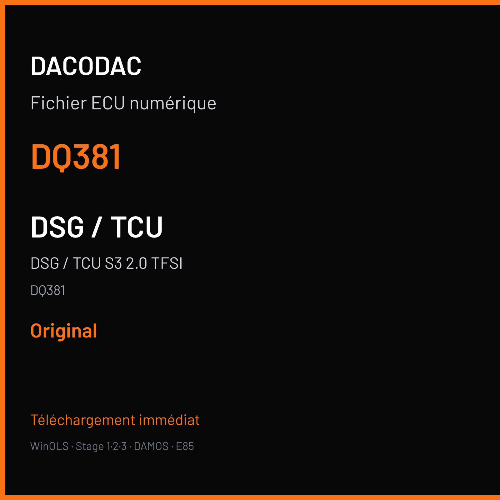 DSG / TCU S3 2.0 TFSI (2017) — DQ381 — DQ381 — Original