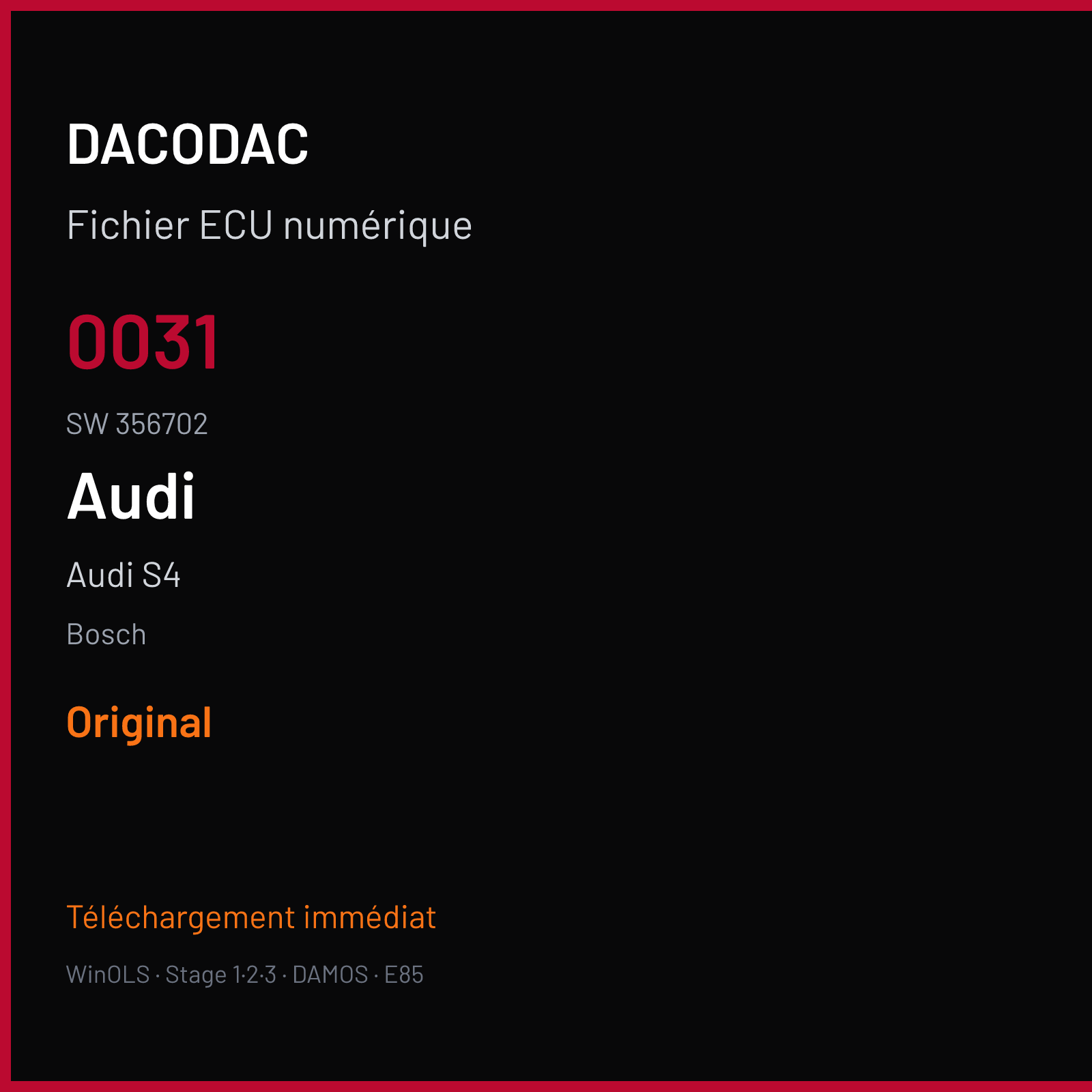 Audi S4 (1991) — Bosch — 0031 · 356702 — Original