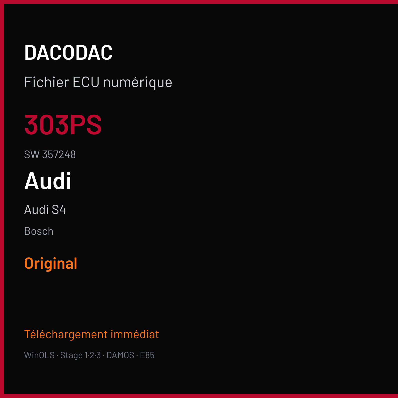 Audi S4 (1993) — Bosch — 303PS · 357248 — Original