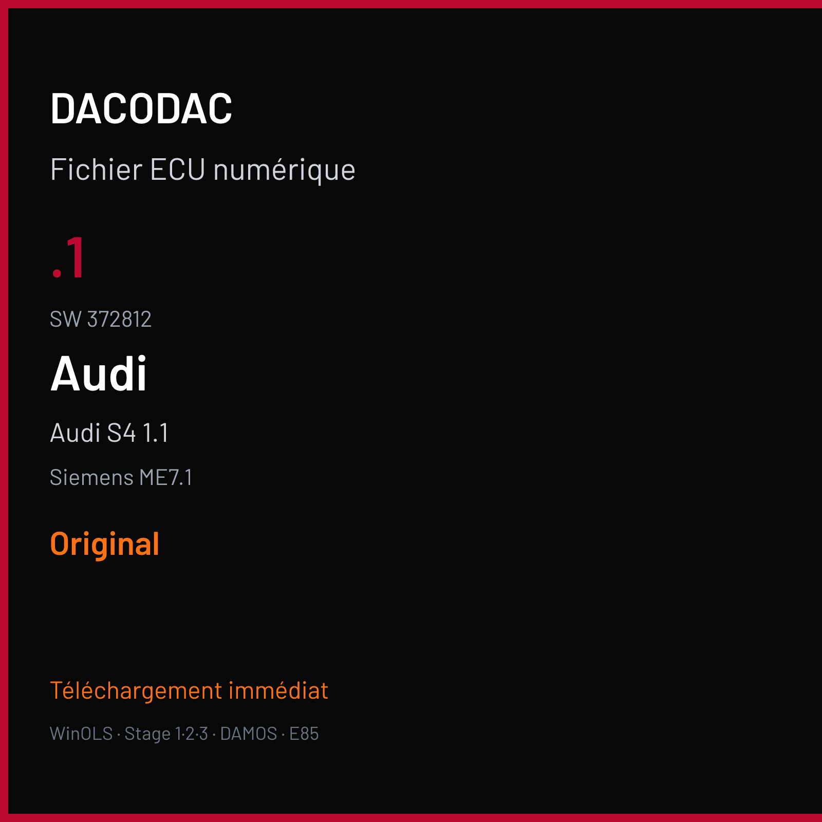 Audi S4 1.1 (2004) — Siemens ME7.1 — .1 · 372812 — Original