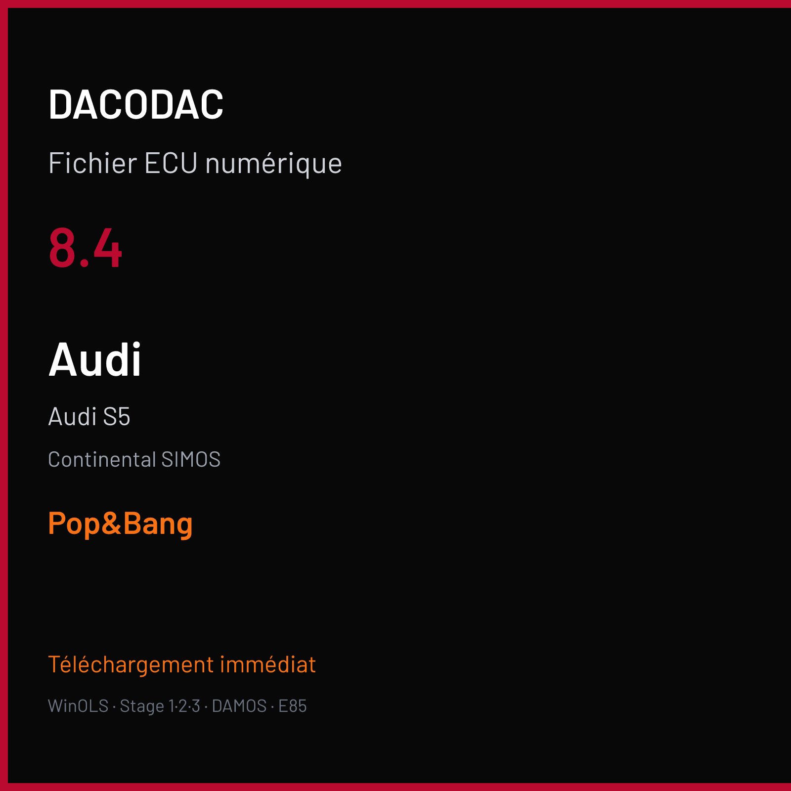 Audi S5 (2012) — Continental SIMOS — 8.4 — Pop&Bang