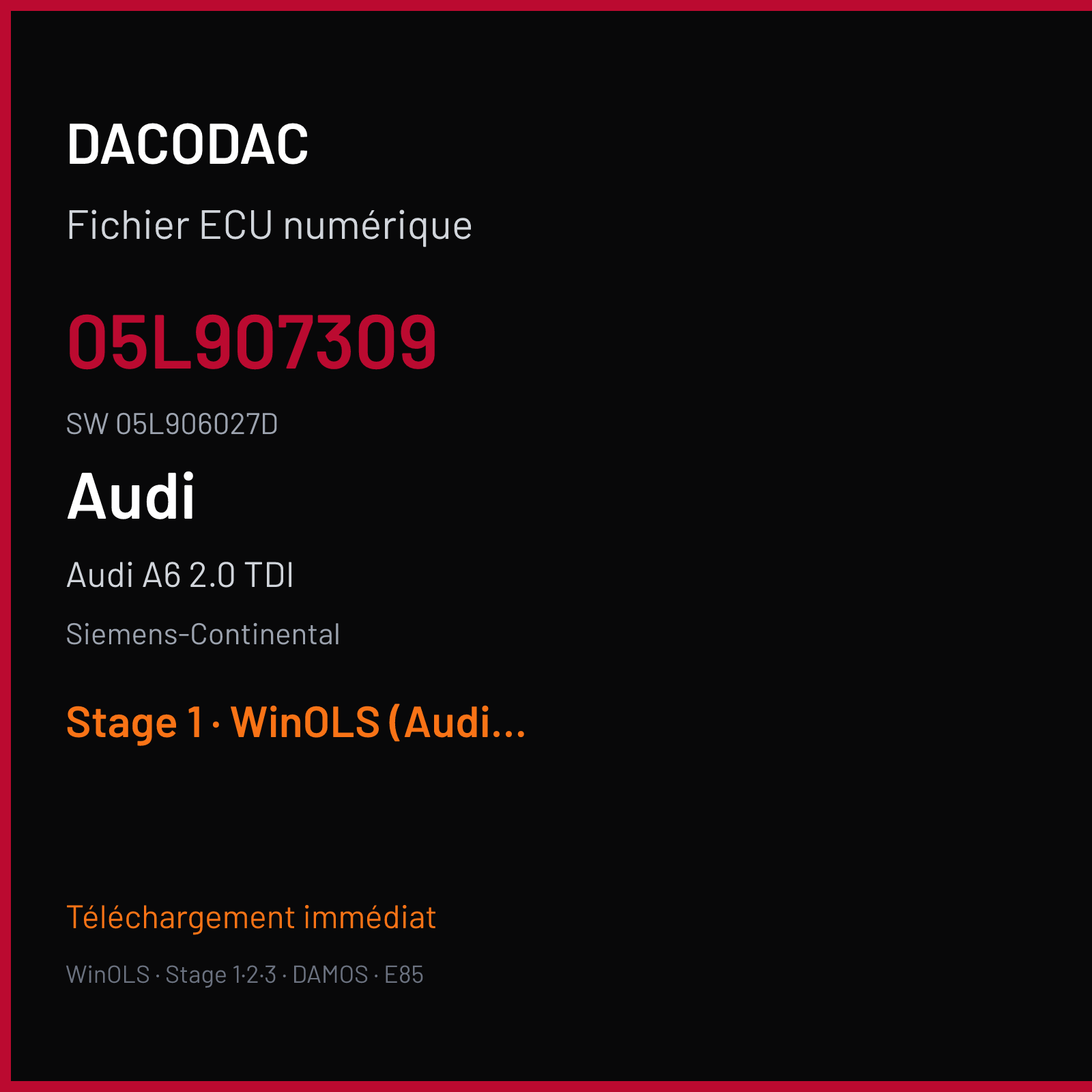 Audi A6 2.0 TDI (2020) — Siemens-Continental — 05L907309 · 05L906027D — Stage 1