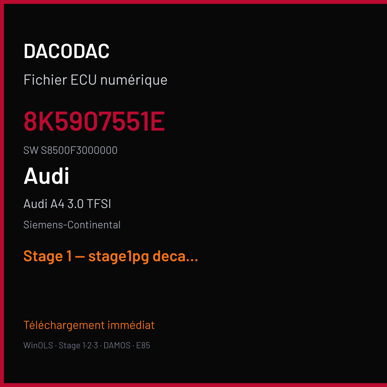 Audi A4 3.0 TFSI (2012) — Siemens-Continental — 8K5907551E · S8500F3000000 — Stage 1 — stage1pg decat 407hp + pulley