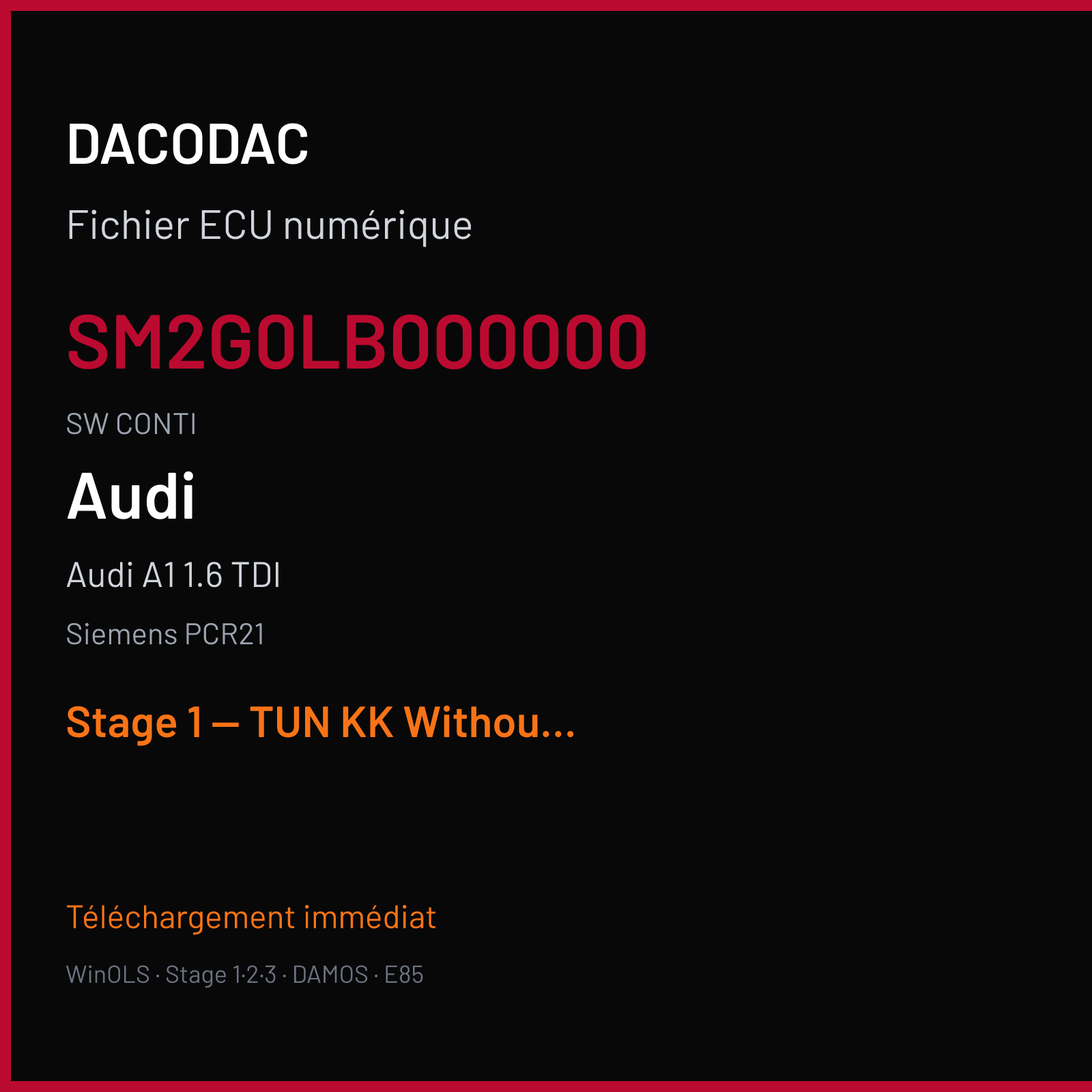 Audi A1 1.6 TDI (2012) — Siemens PCR21 — SM2G0LB000000 · CONTI — Stage 1 — TUN KK WithoutCKS OK