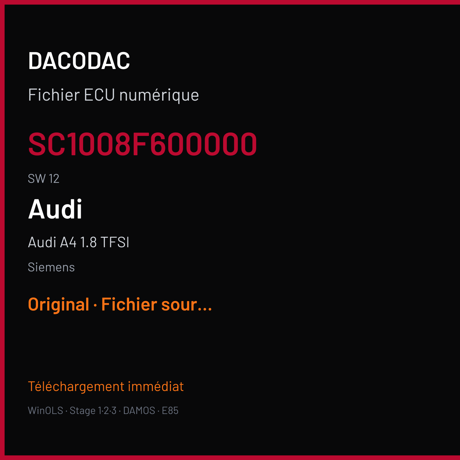 Audi A4 1.8 TFSI (2013) — Siemens — SC1008F600000 · 12 — Original