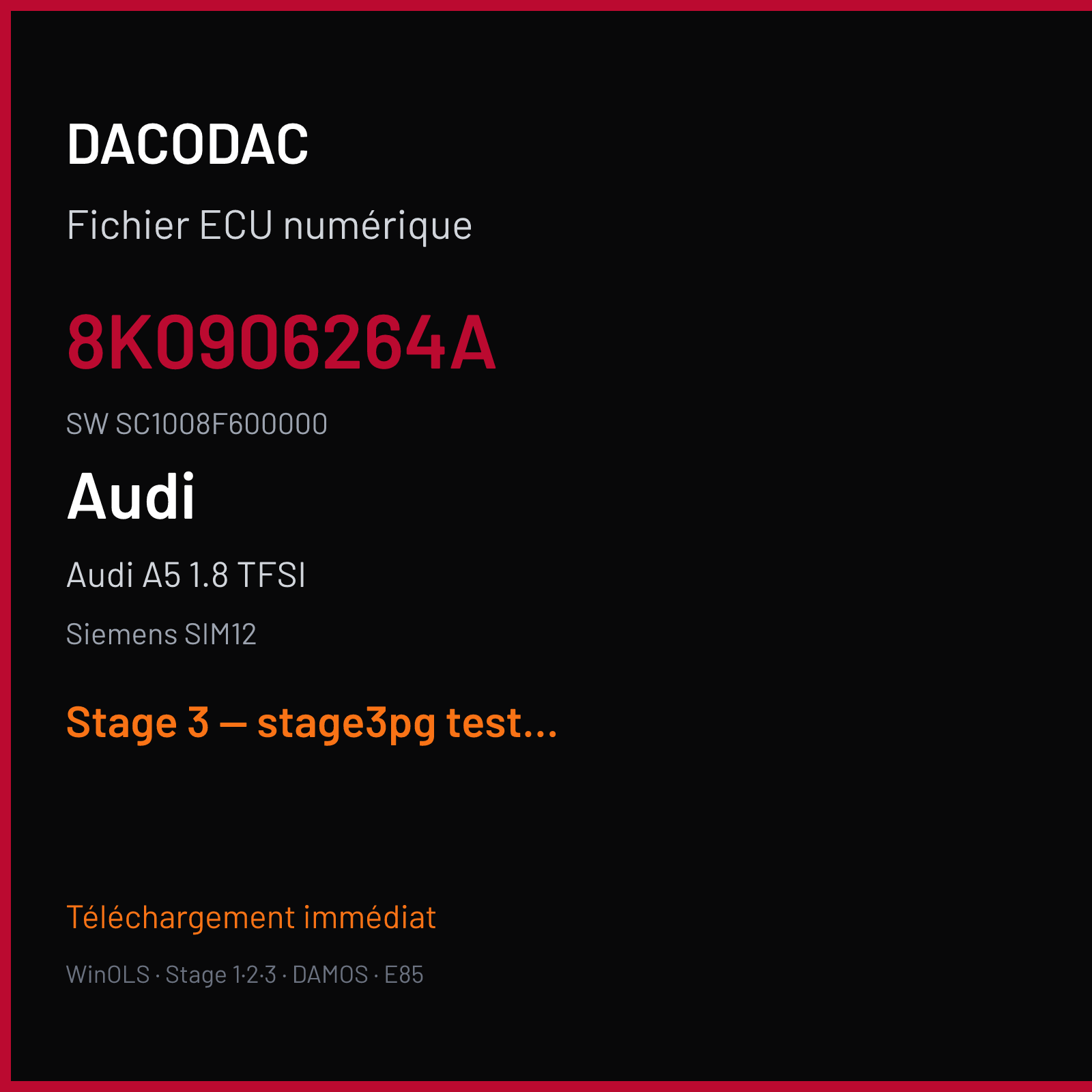 Audi A5 1.8 TFSI (2013) — Siemens SIM12 — 8K0906264A · SC1008F600000 — Stage 3 — stage3pg test WAUZZZ8T9DA066446 for bigger turbo