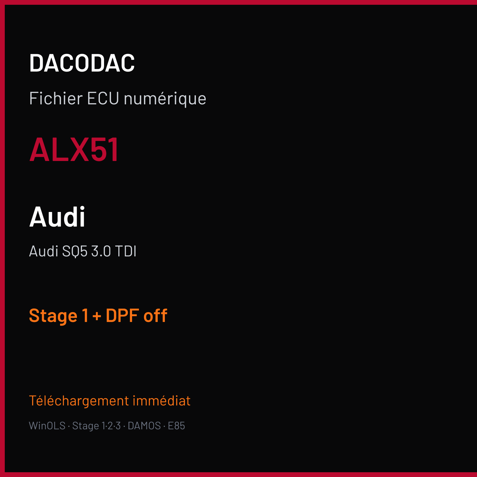 Audi SQ5 3.0 TDI — ALX51 — Stage 1 + DPF off