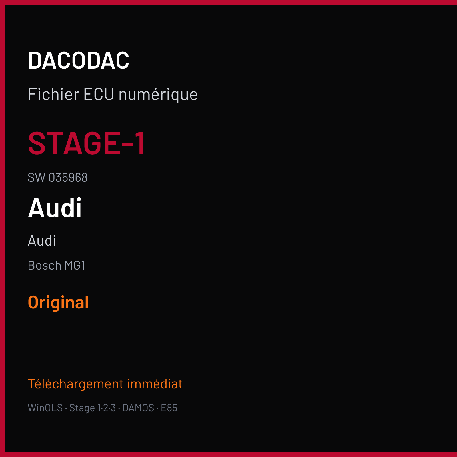 Audi — Bosch MG1 — STAGE-1 · 035968 — Original