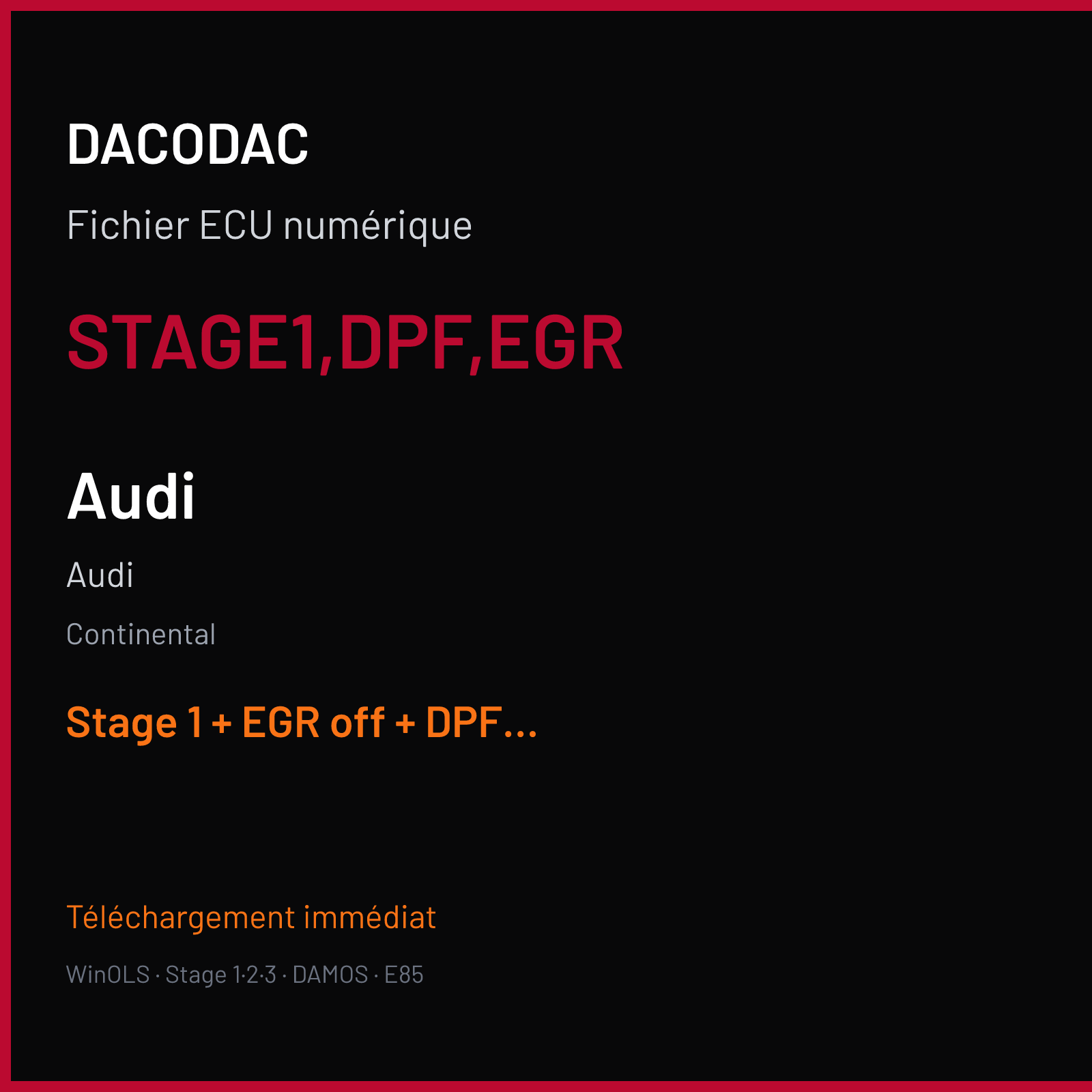 Audi — Continental — STAGE1,DPF,EGR — Stage 1 + EGR off + DPF off
