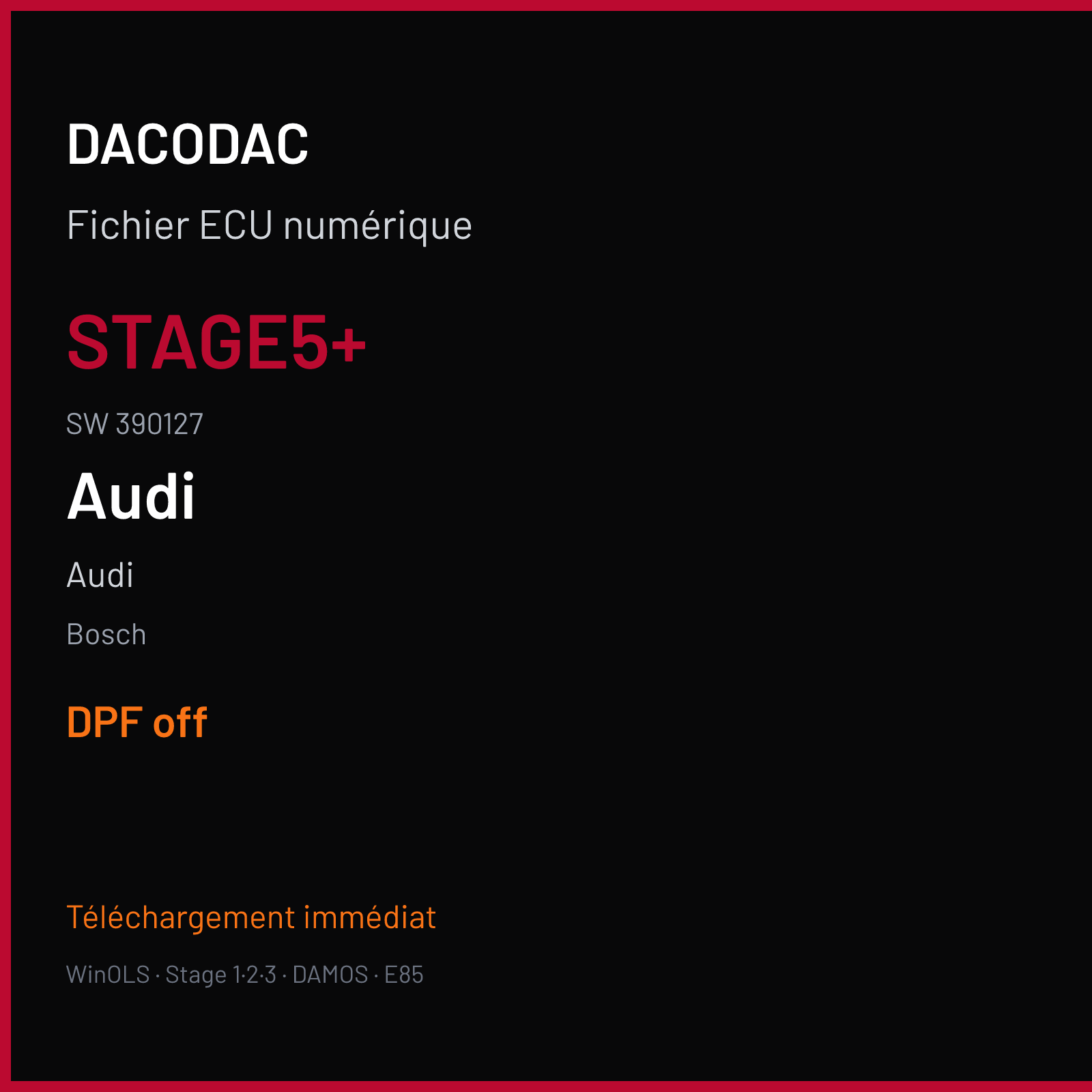 Audi — Bosch — STAGE5+ · 390127 — DPF off