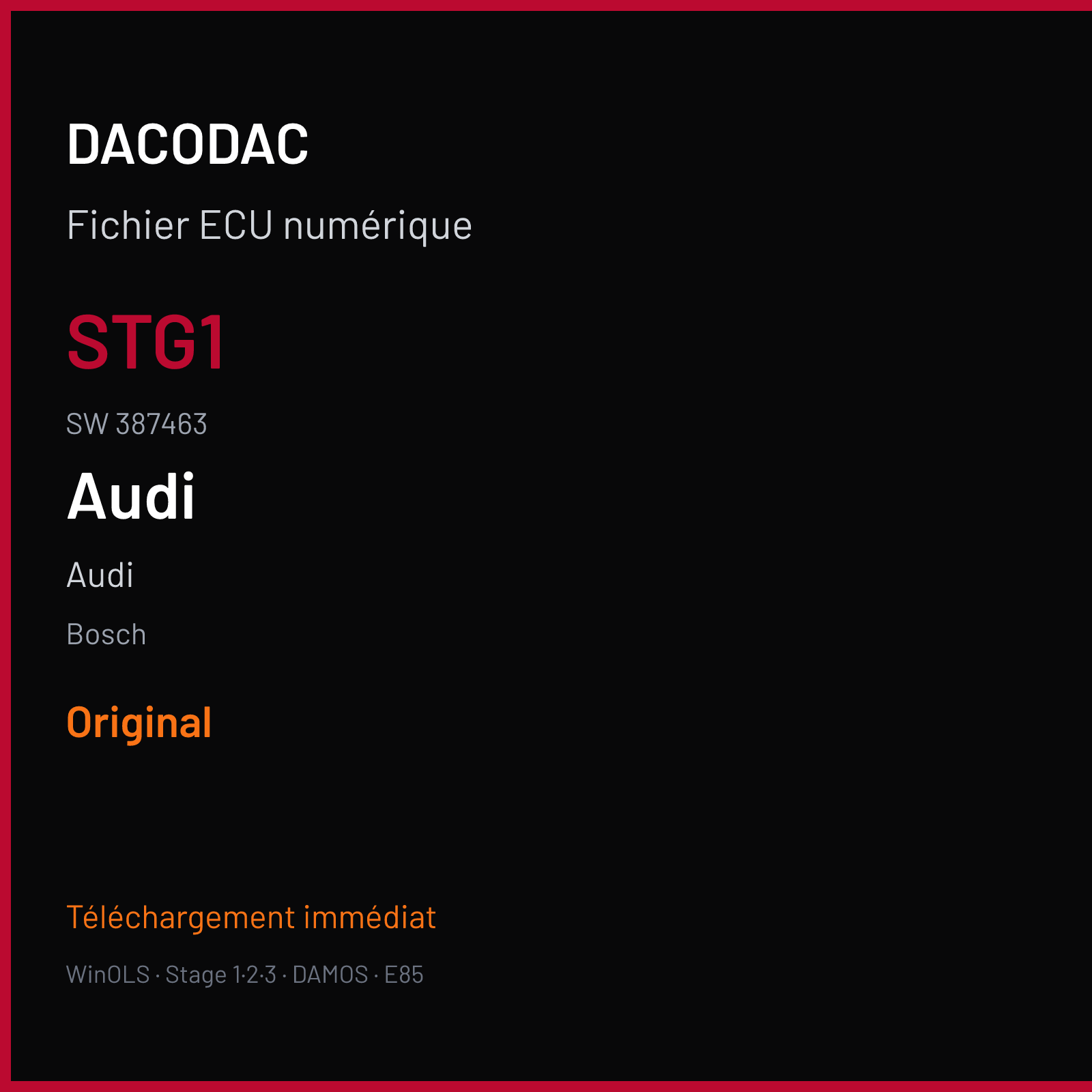 Audi — Bosch — STG1 · 387463 — Original