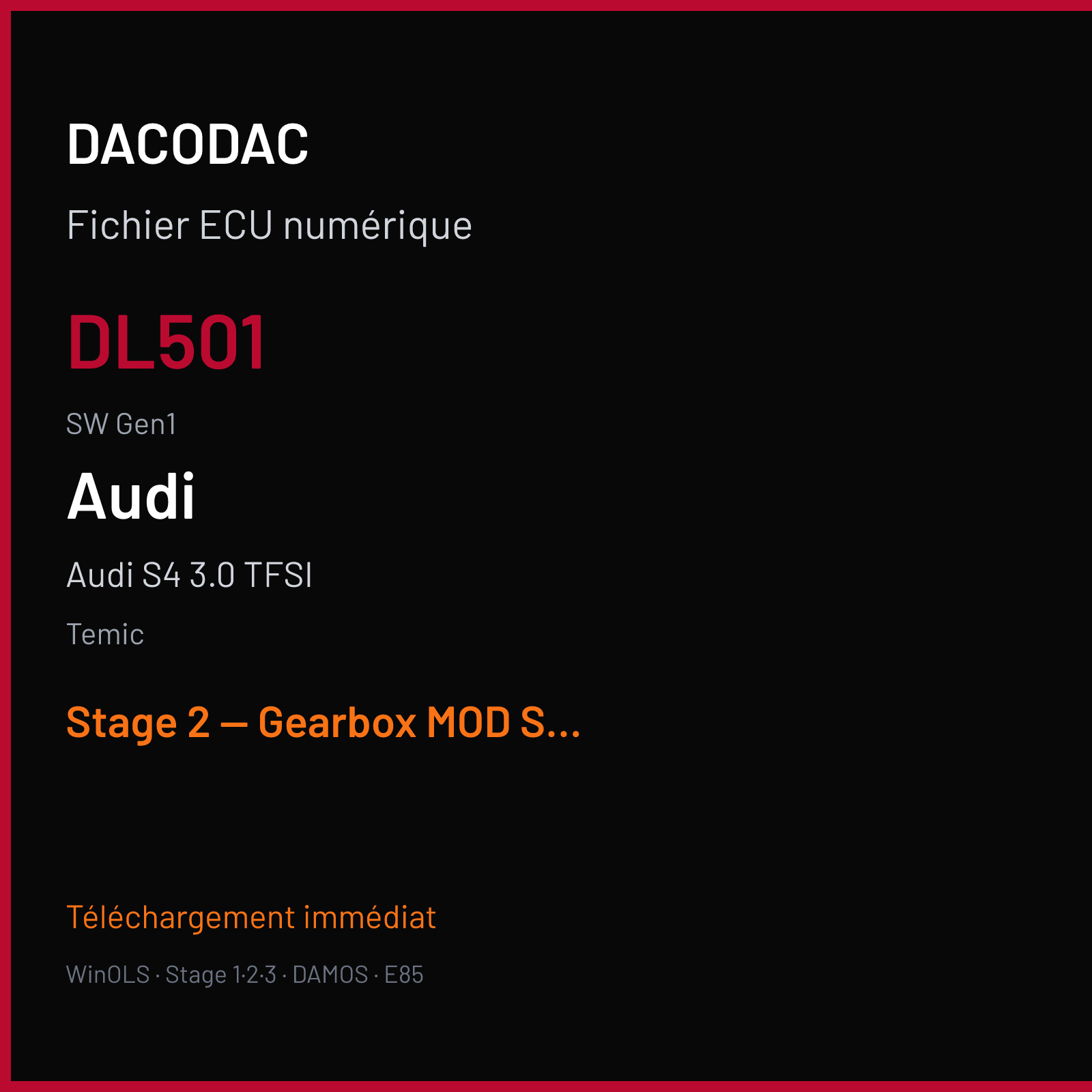 Audi S4 3.0 TFSI (2011) — Temic — DL501 · Gen1 — Stage 2 — Gearbox MOD Stage 2 Torque Limiter 800NM, LaunchControl 4000, SHifts and 7400M Jamie