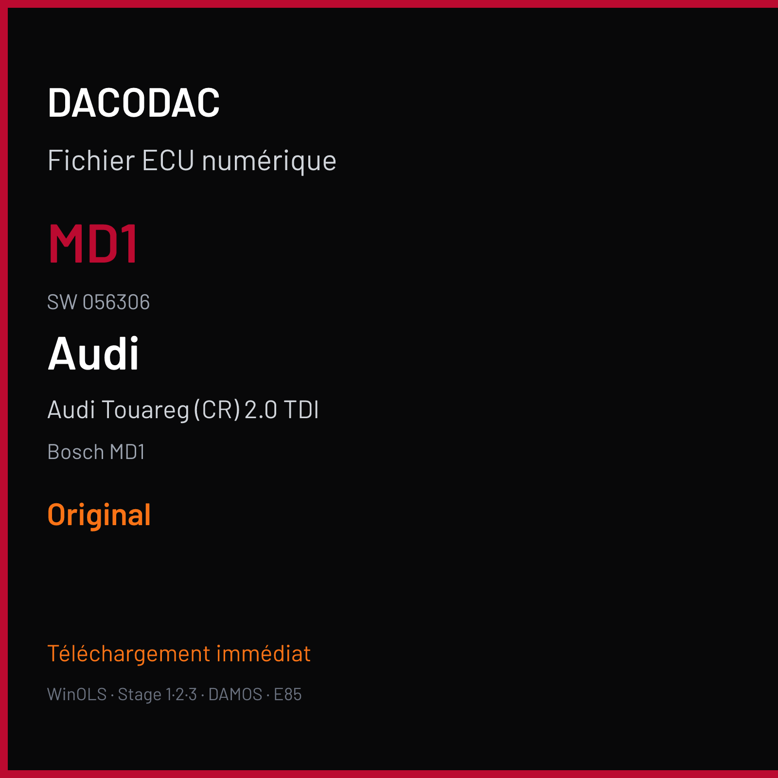 Audi Touareg (CR) 2.0 TDI — Bosch MD1 — MD1 · 056306 — Original