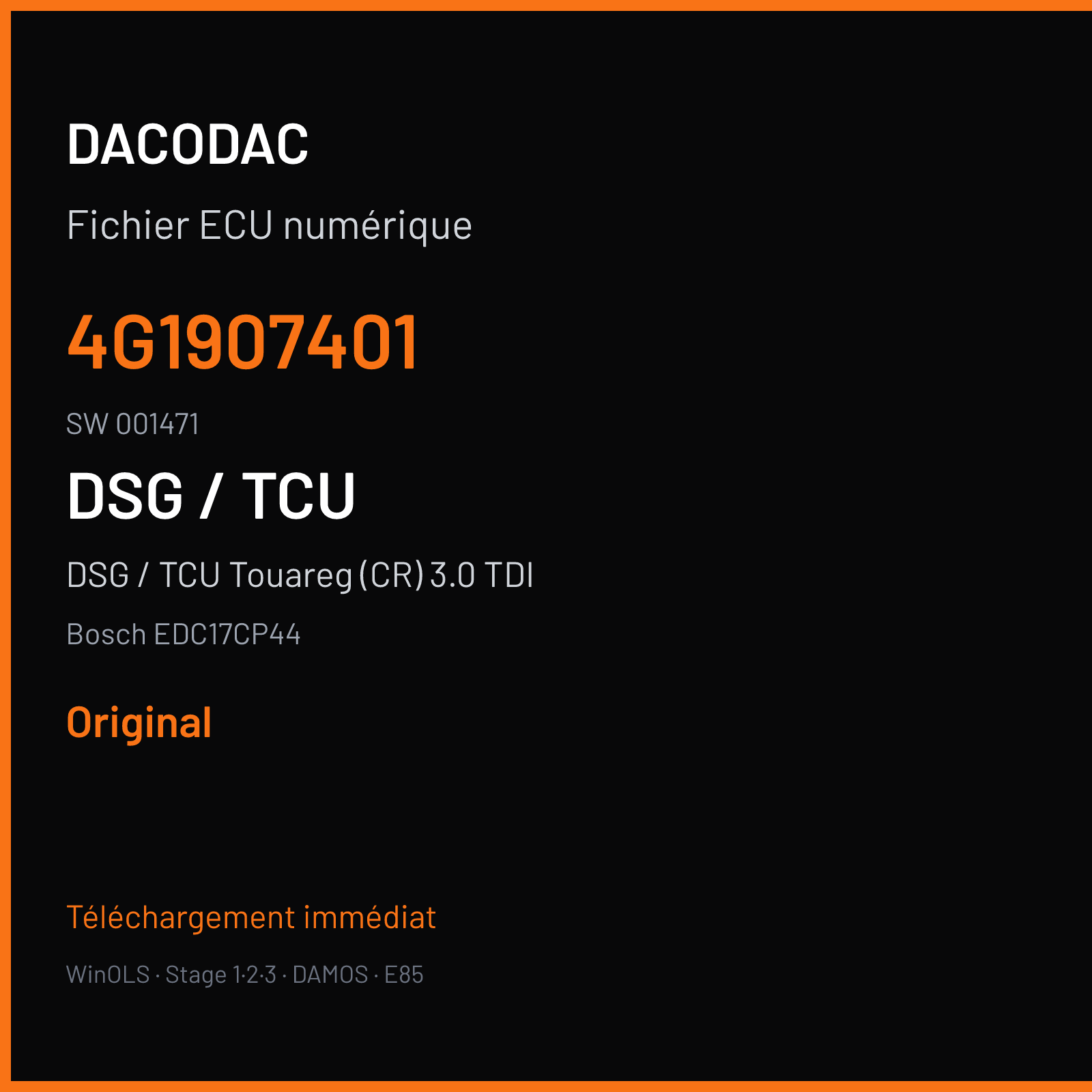DSG / TCU Touareg (CR) 3.0 TDI (2015) — Bosch EDC17CP44 — 4G1907401 · 001471 — Original