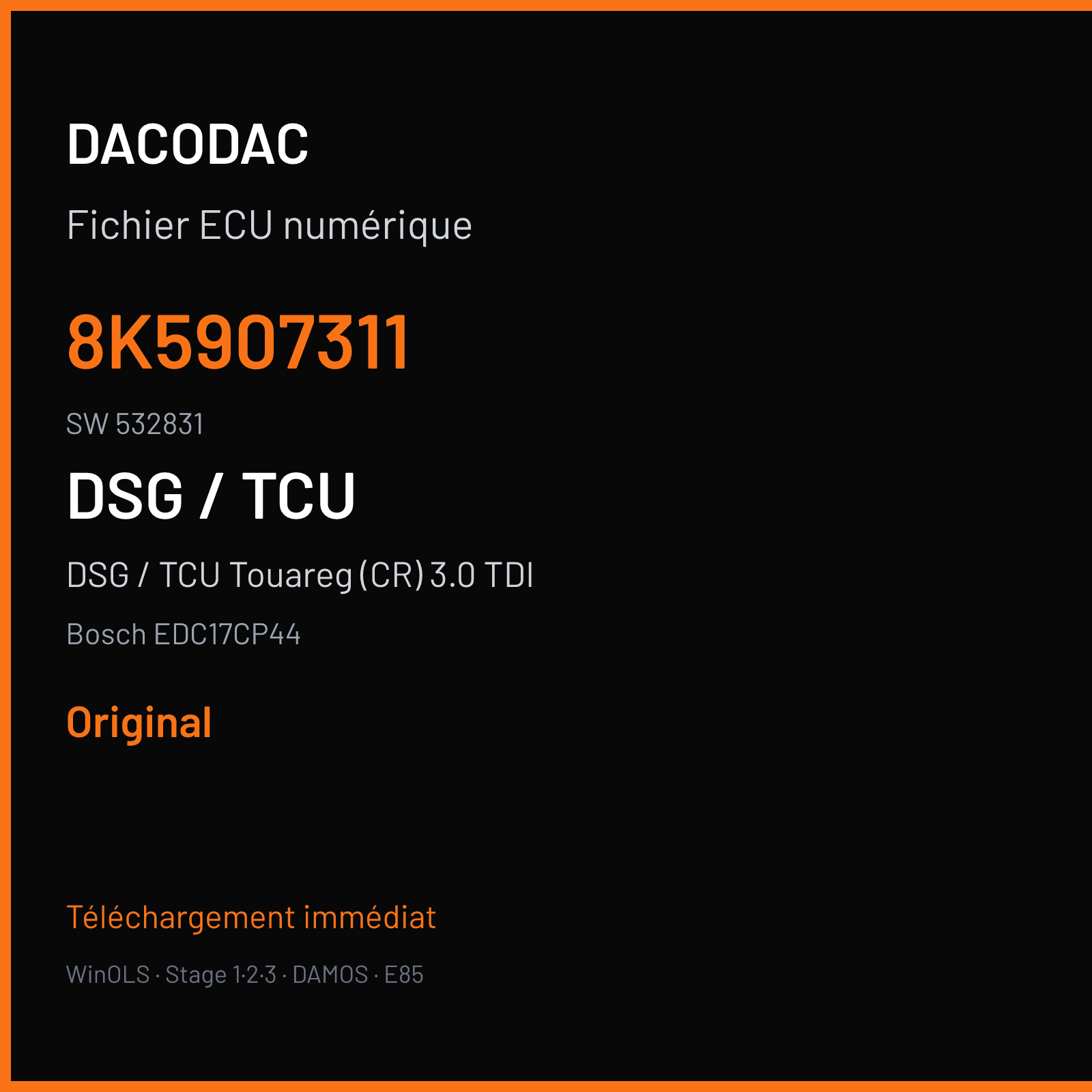 DSG / TCU Touareg (CR) 3.0 TDI (2013) — Bosch EDC17CP44 — 8K5907311 · 532831 — Original