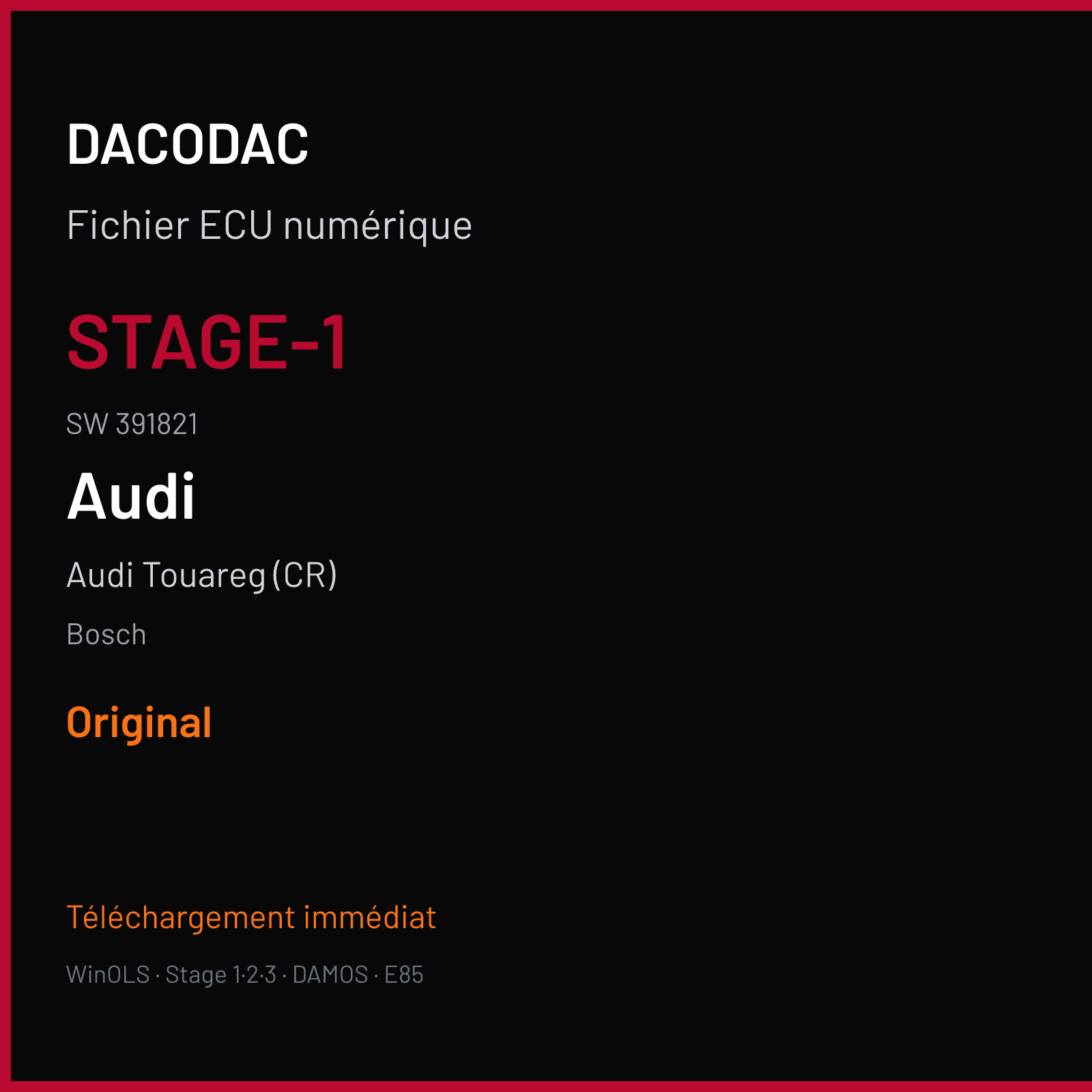 Audi Touareg (CR) (2007) — Bosch — STAGE-1 · 391821 — Original