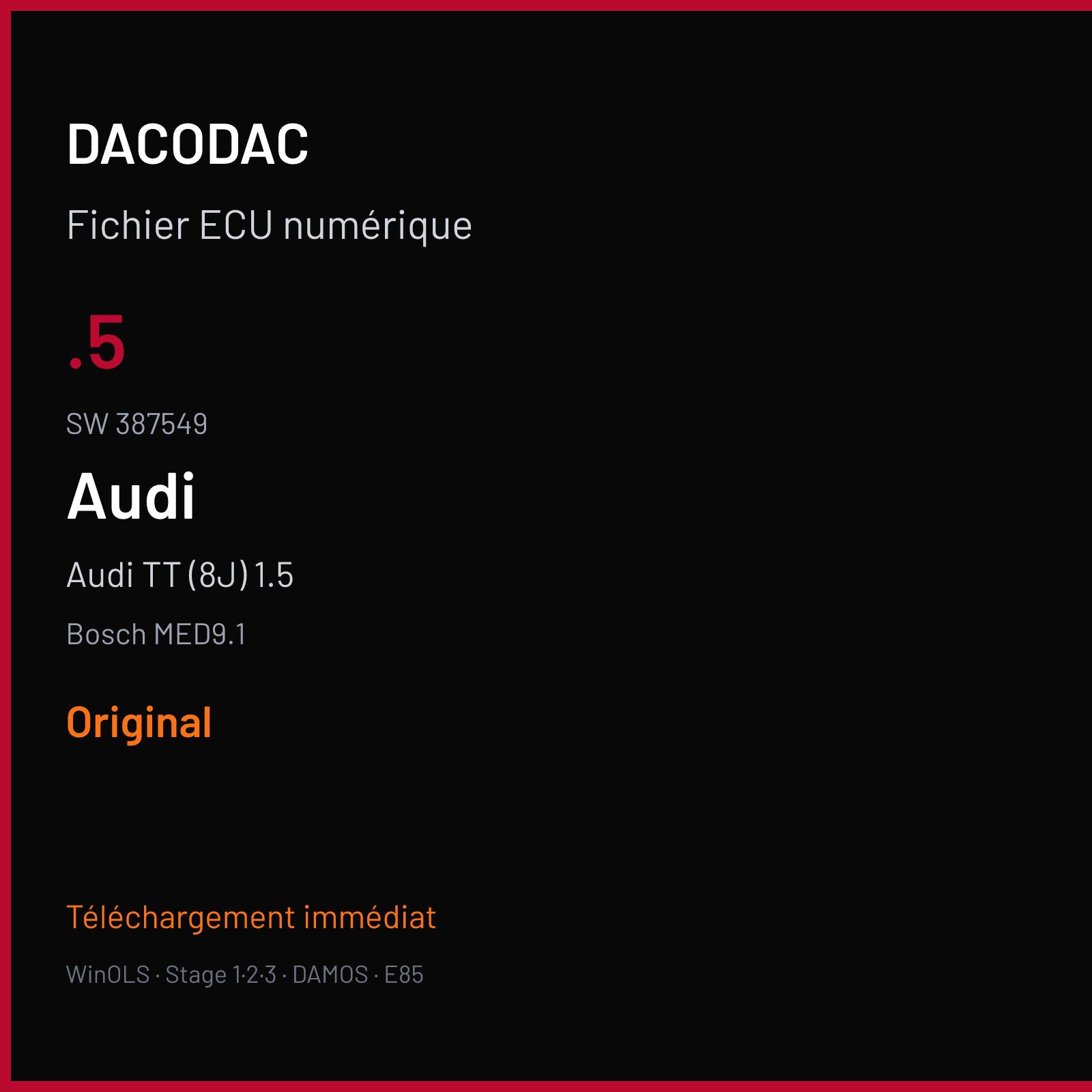 Audi TT (8J) 1.5 — Bosch MED9.1 — .5 · 387549 — Original