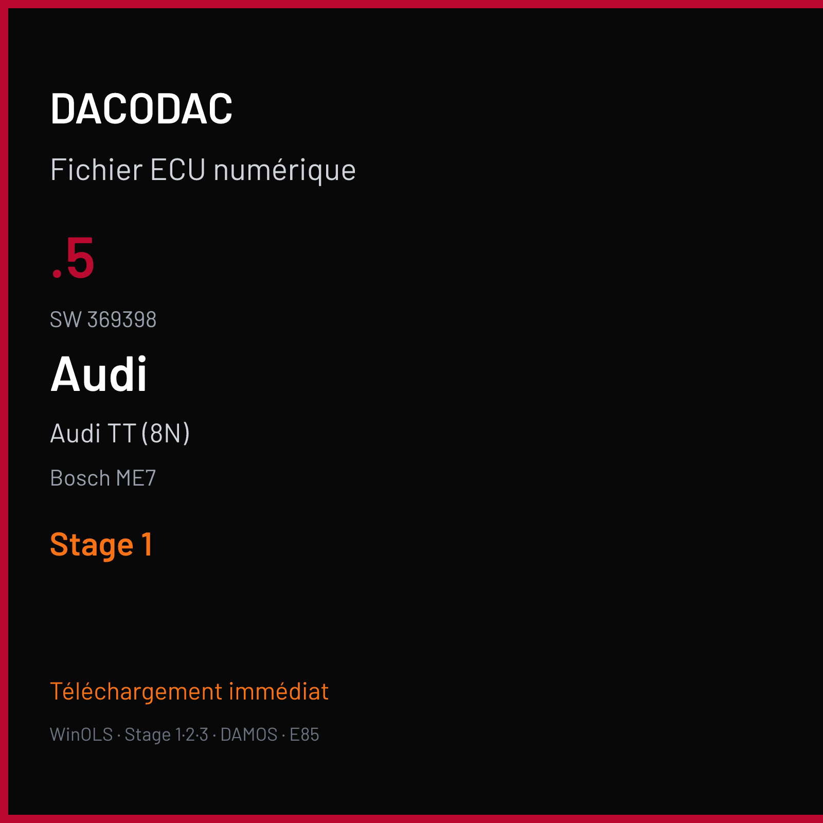 Audi TT (8N) — Bosch ME7 — .5 · 369398 — Stage 1