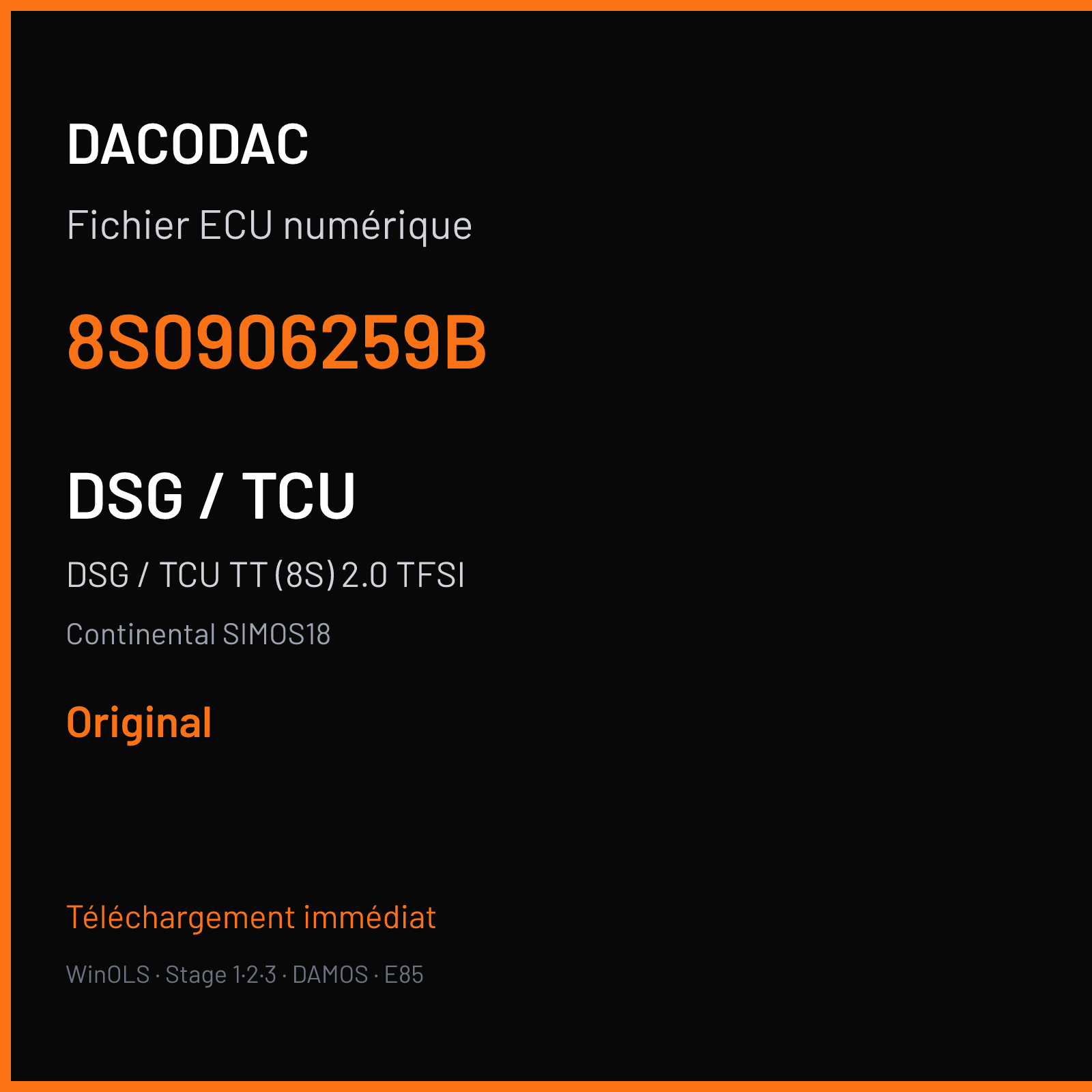 DSG / TCU TT (8S) 2.0 TFSI (2015) — Continental SIMOS18 — 8S0906259B — Original