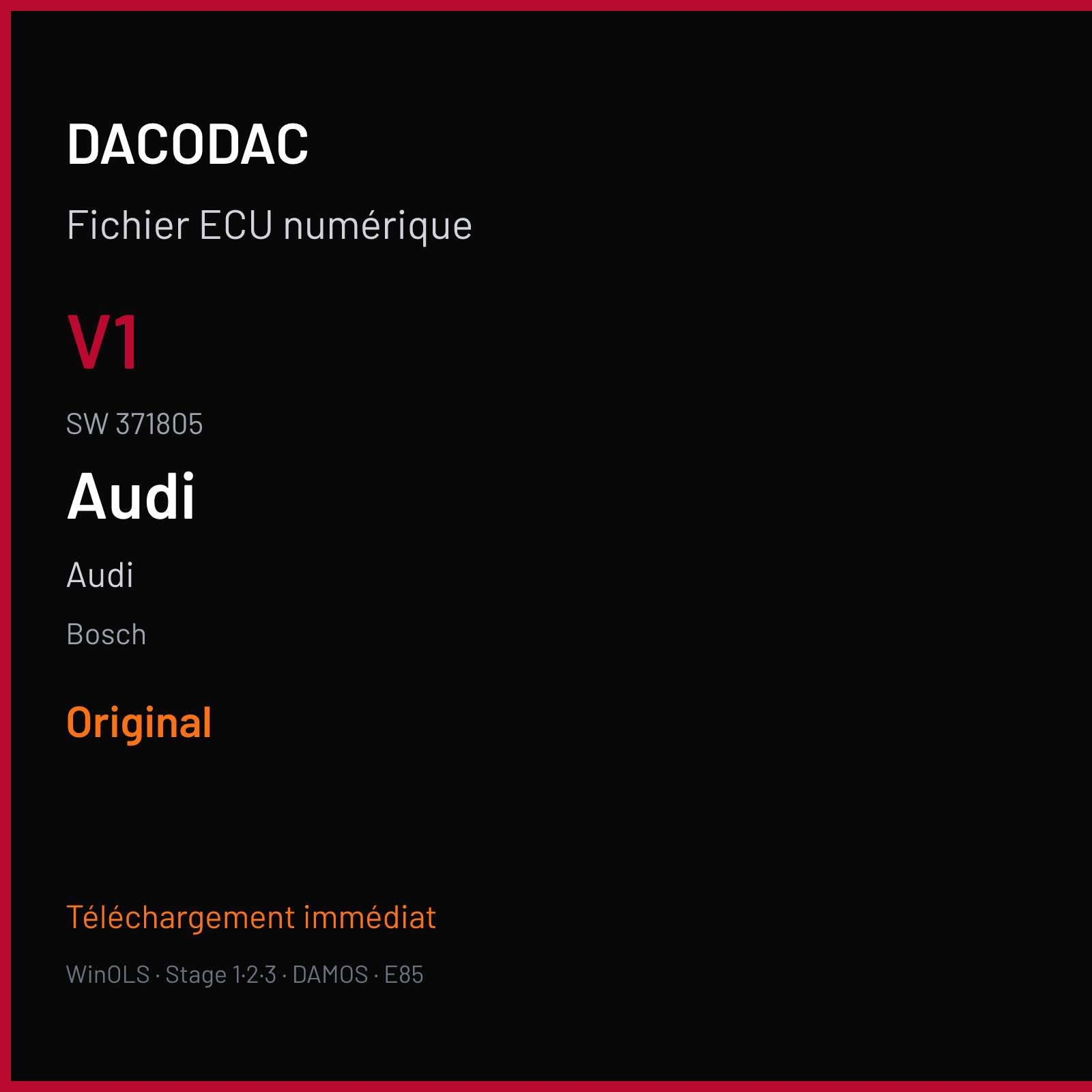 Audi — Bosch — V1 · 371805 — Original