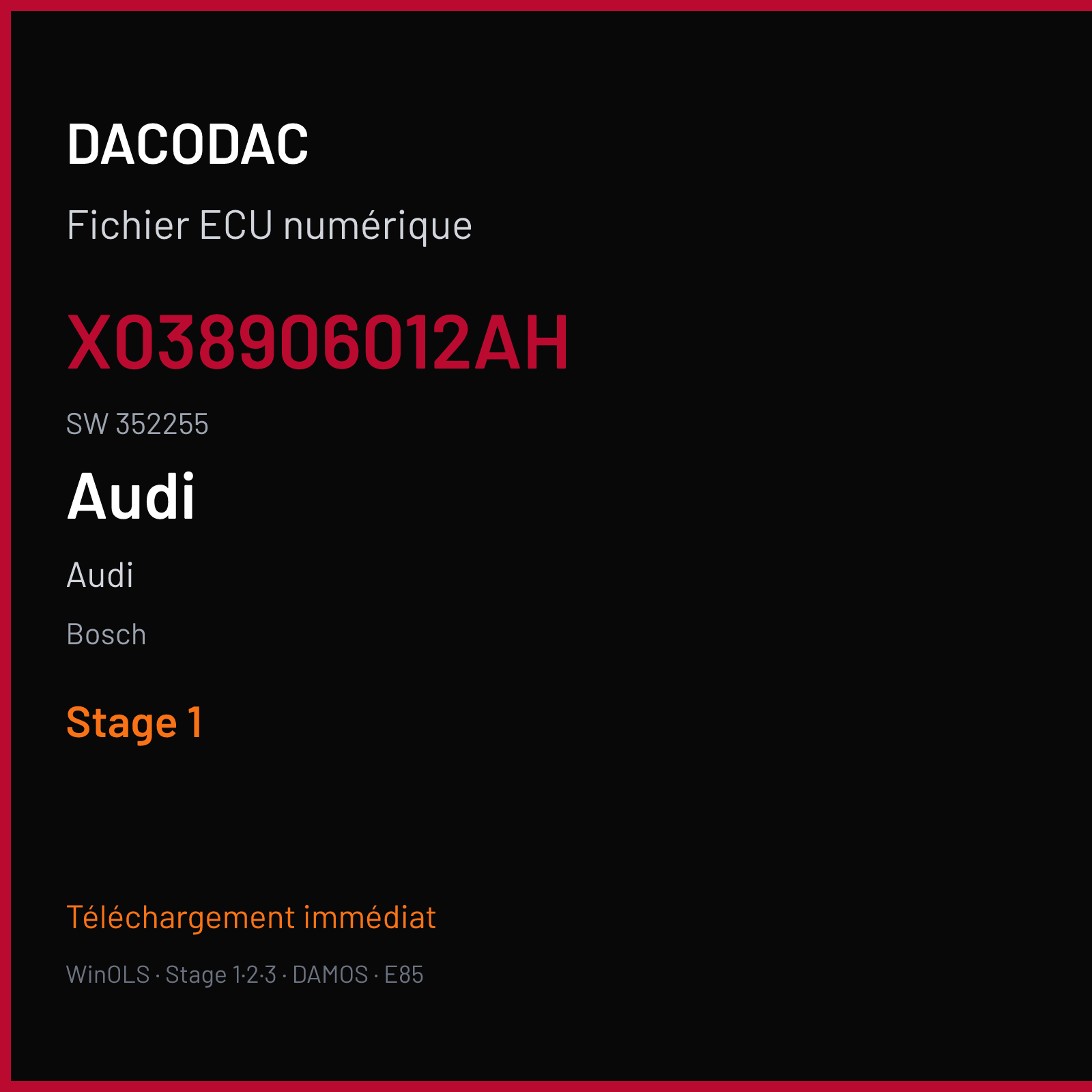 Audi — Bosch — X038906012AH · 352255 — Stage 1