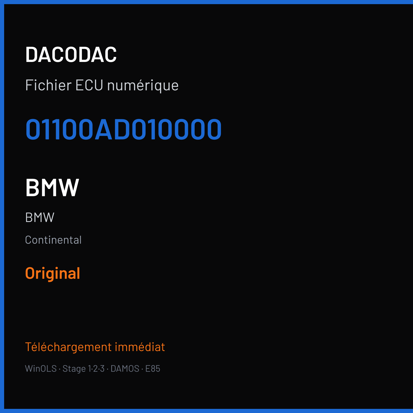 BMW — Continental — 01100AD010000 — Original