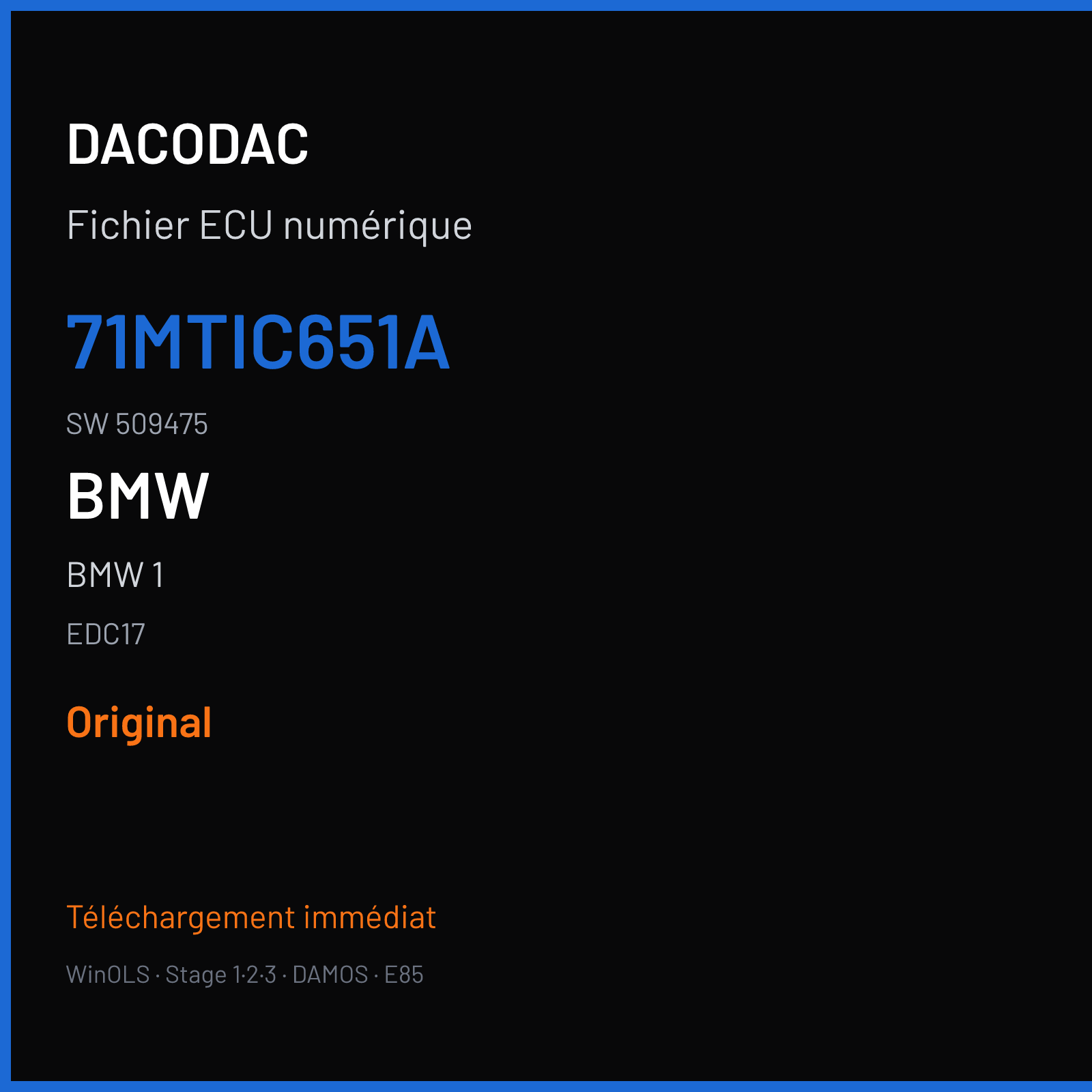 BMW 1 (2007) — EDC17 — 71MTIC651A · 509475 — Original